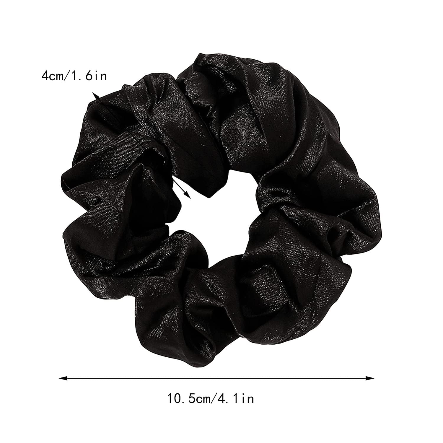 FAMEZA Silk Scrunchies Hair Ties for Women & Girls - No Damage Hair Bands for Thick Hair, Soft Ponytail Holders (2 Pack, Black & White) - Perfect for Workouts, Office & Everyday Use