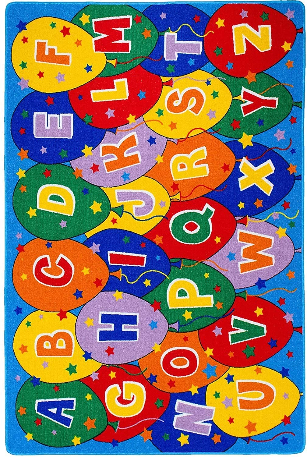 **Alphabet Balloons Baby Play Mat - 8x10 Feet Non-Slip Educational Rug for Crawling, Learning & Room Decor - Perfect for Nursery, Playroom & Toddler Safe Flooring**