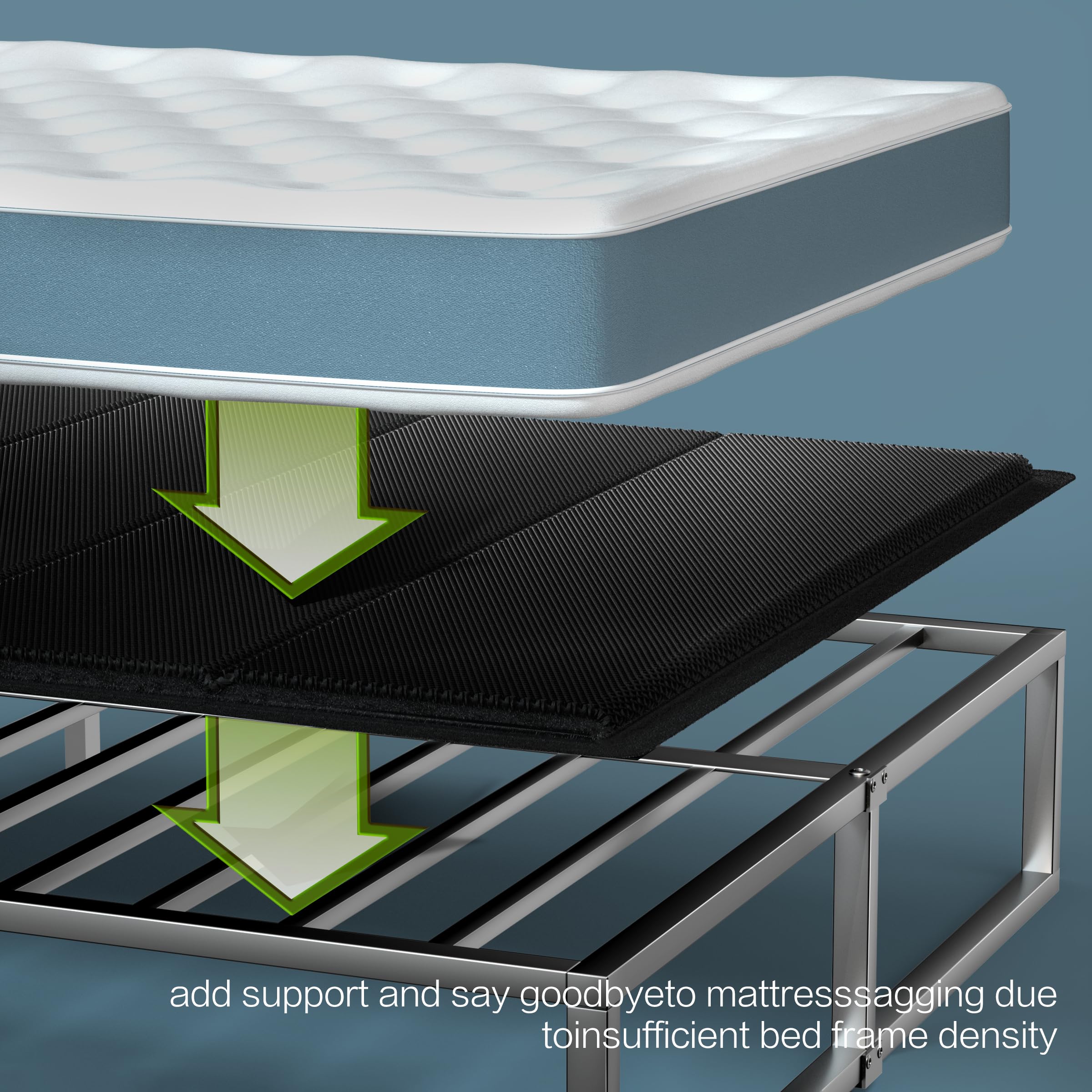 Queen Size Folding Spring Box Mattress - 10MM Thick, Lightweight & Thin, No Assembly Required (60x80 Inches) - Perfect for Guest Rooms, Dorms & Small Apartments
