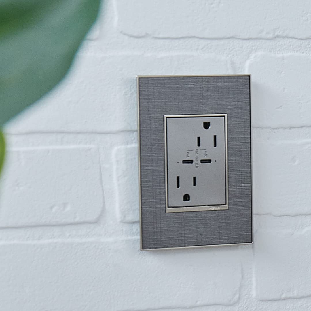 Legrand ARTRUSB15PD30G4 15A Tamper-Resistant USB Type-C Outlet with Ultra-Fast Power Delivery in Graphite - Perfect for Home Office, Kitchen & Modern Smart Device Charging Stations