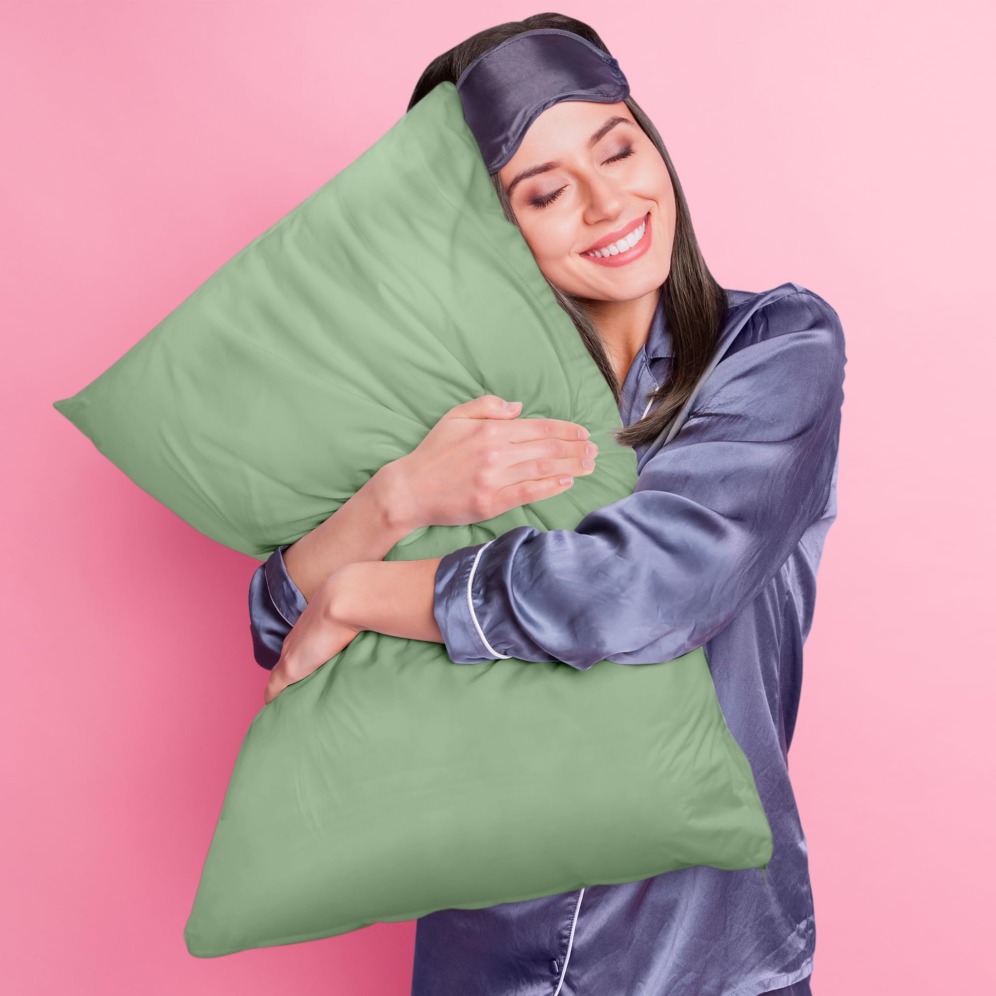 Utopia Bedding Waterproof Pillow Protectors (40 Pack, Sage) - Queen Size 20x28 Inches, Zippered Pillow Cases for Bed Bug Protection & Allergies - Ideal for Hotels, Dorms, Home Use & Travel Accessories
