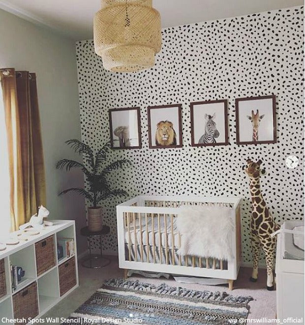 Cheetah Spots Wall Stencil - Reusable DIY Painting Template for Home Decor, Kids Room & Nursery - Create Wild Animal Prints on Walls, Furniture & Crafts