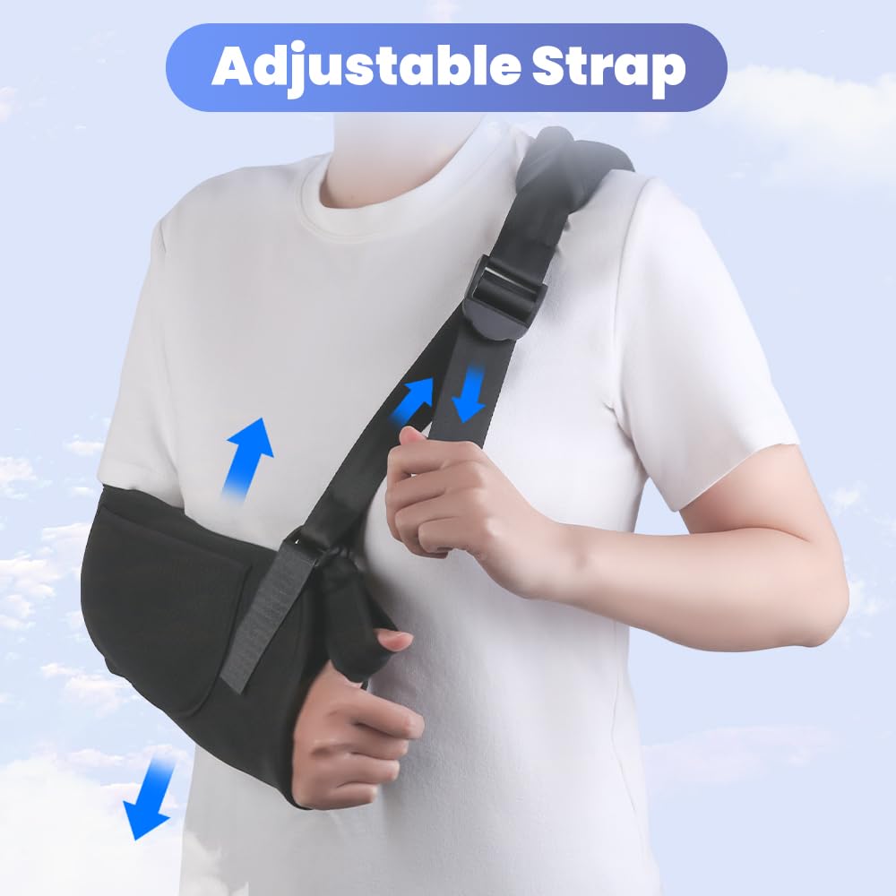 Medical Arm Sling & Shoulder Immobilizer Brace for Torn Rotator Cuff, Broken/Dislocated Shoulder - Adjustable Support for Left & Right Arm, Men & Women (Ideal for Sports Injuries, Post-Surgery Recovery & Daily Mobility)