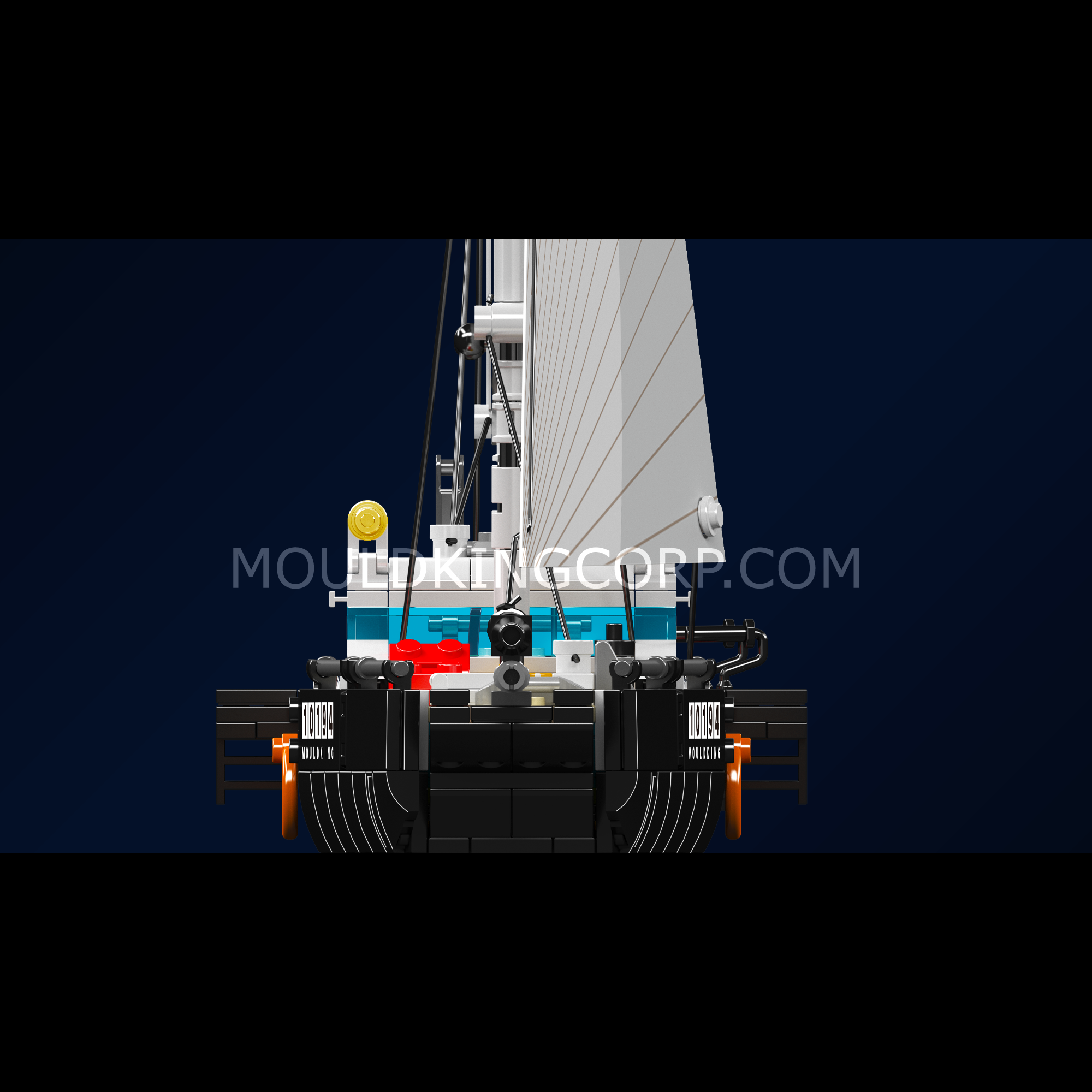 Mould King 10194 Modern Two Mast Sailing Yacht Building Blocks Set - 893 Pieces STEM Toy for Adults & Kids | Perfect for Home Decoration, Birthday Gifts & Creative Play