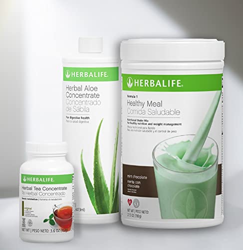 Herbalife Trio Combo: Formula 1 Nutritional Shake Mix (Mint Chocolate 780g), Herbal Aloe Concentrate (Original 473ml), Herbal Tea Concentrate (Original 102g) - Healthy Meal Replacement & Wellness Bundle for Weight Management & Energy Boost - Perfect for Busy Professionals, Fitness Enthusiasts & Healthy Lifestyle