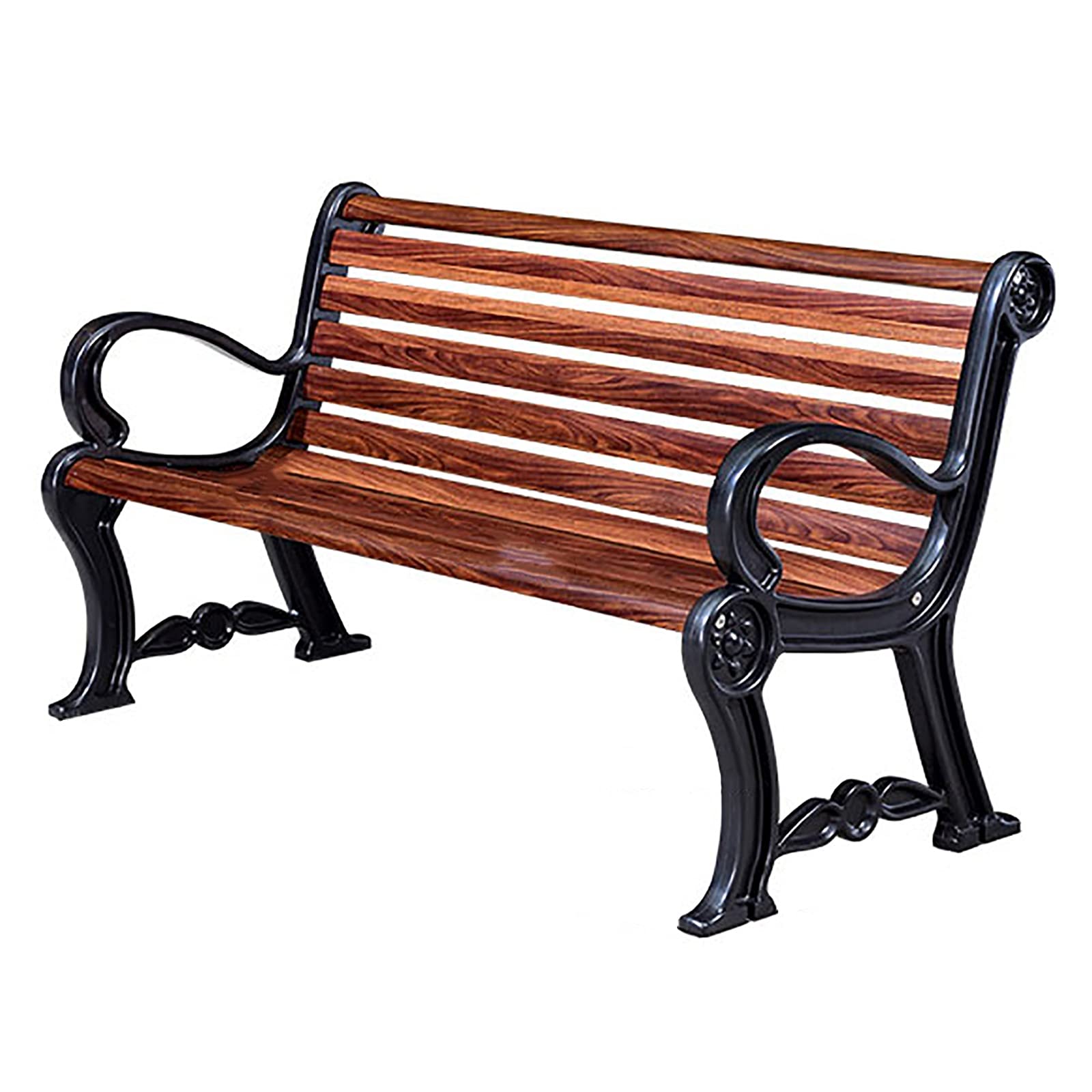 Premium Outdoor Wooden Garden Bench for 2 - 120x64.5x81cm Patio Park Porch Loveseat in Rich Coffee Brown - Perfect for Backyard, Garden, Deck & Outdoor Relaxation