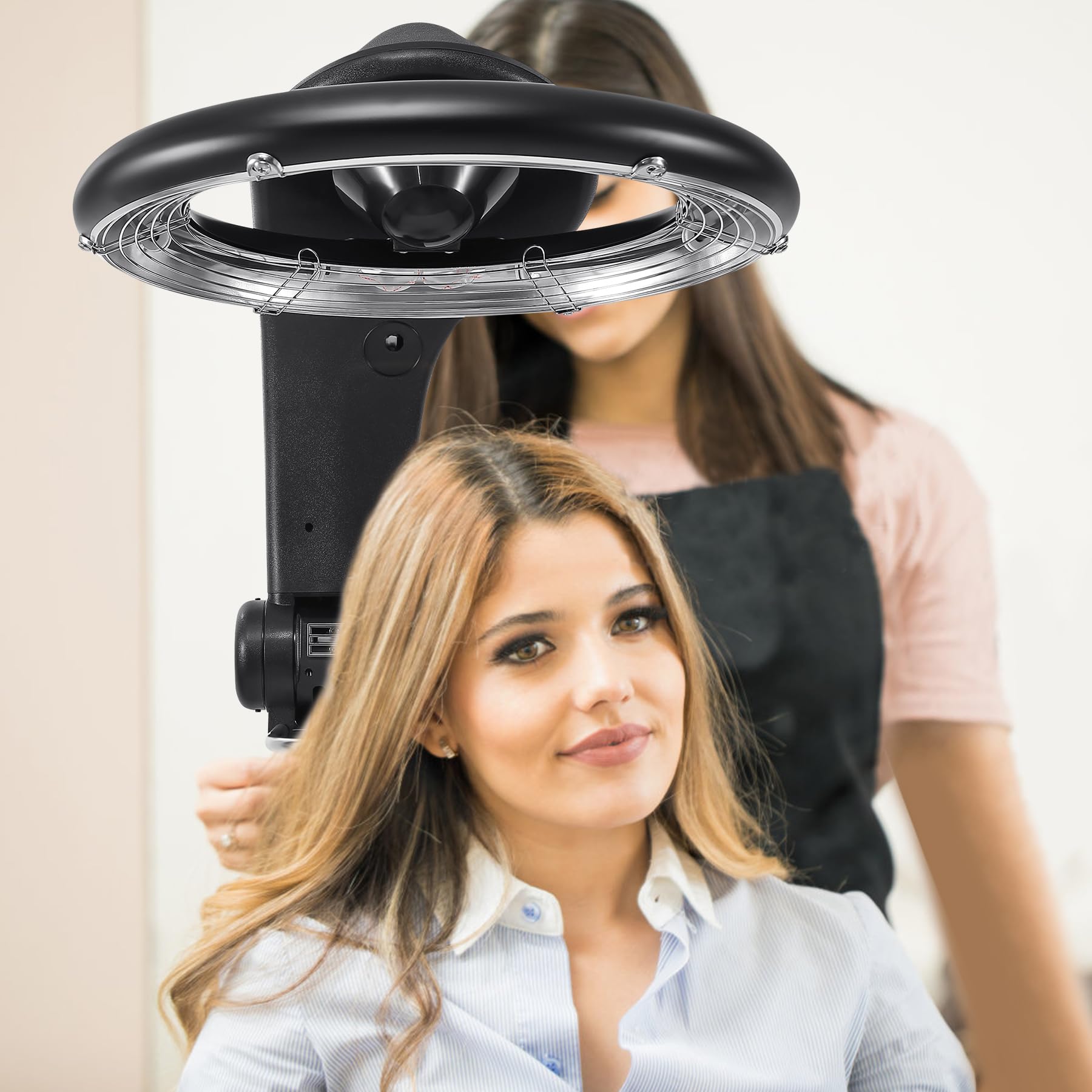 Samger 3-in-1 Professional Orbiting Hair Dryer & Hair Color Processor - 110V 950W Adjustable Height Salon Hair Dryer with Wheels - Black | Perfect for Salon, Spa & Home Hair Styling, Perming & Color Processing