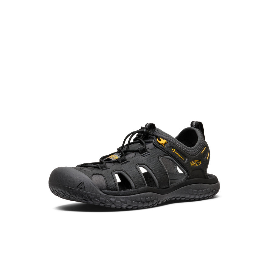 Men's SOLR Comfortable Outdoor Sandals - Black/Gold | Lightweight & Breathable for Hiking, Beach, and Summer Wear
