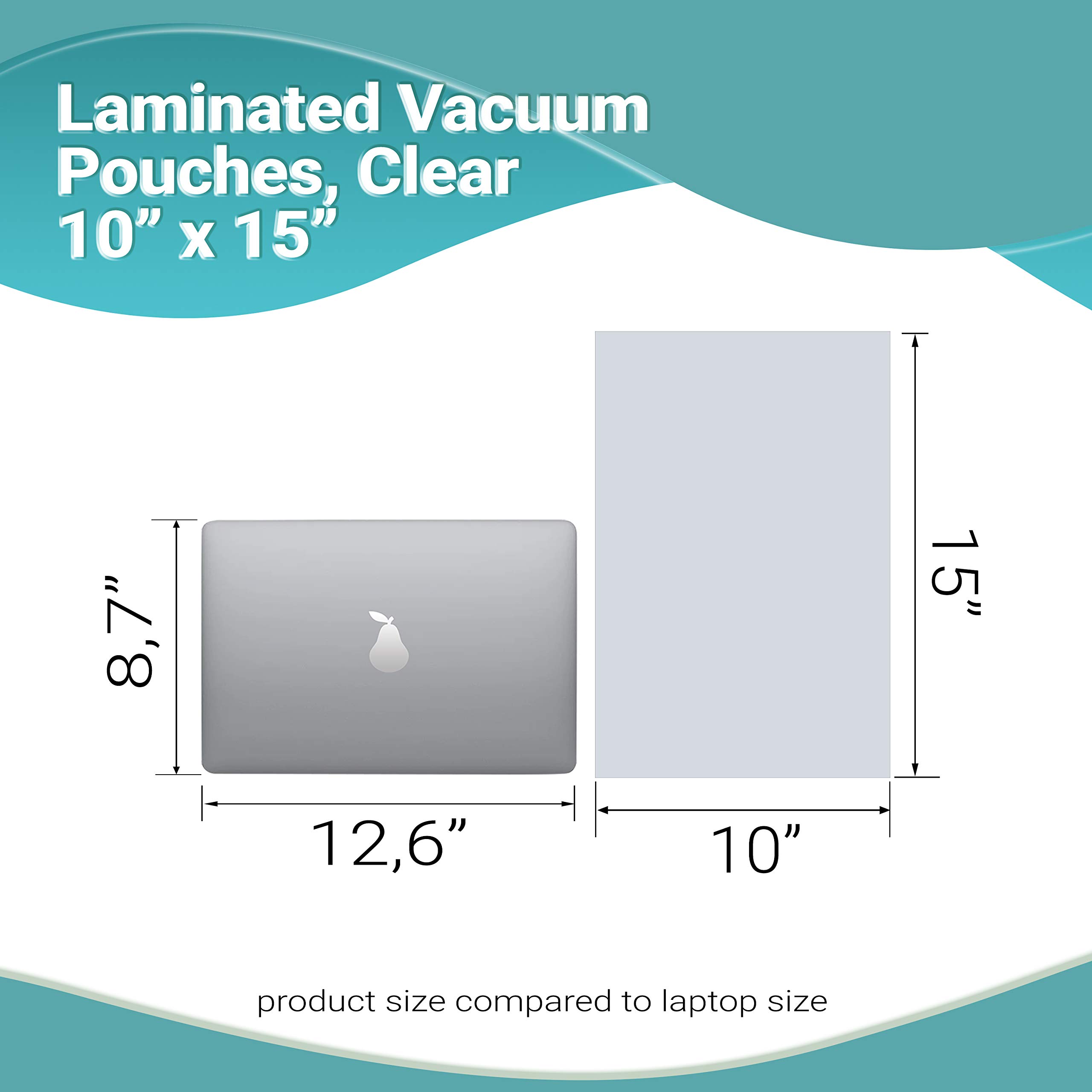 APQ 1000 Pack Clear 10x15 Laminated Vacuum Pouches - 3 Mil Poly-Nylon Food Storage Bags for Vacuum Sealing | Ideal for Meal Prep, Sous Vide, Freezing & Commercial Food Packaging