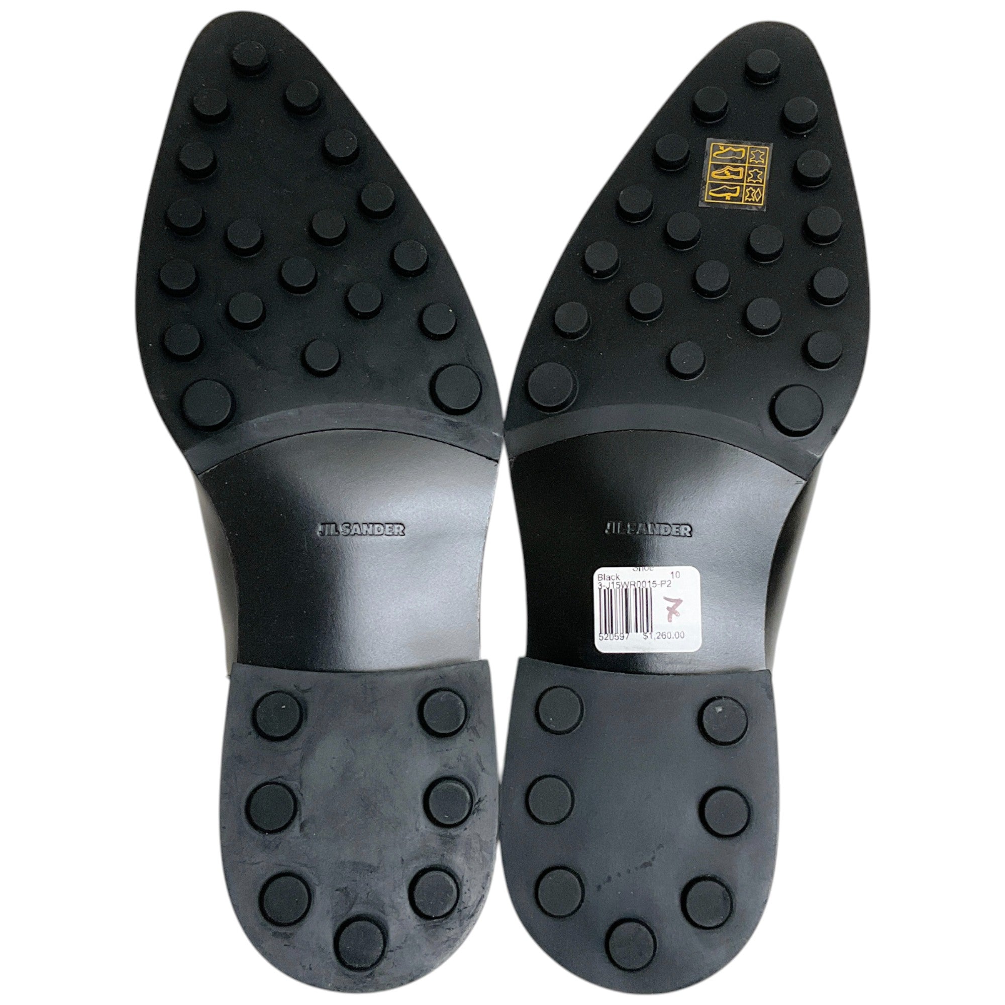 Jil Sander Black Leather Pointed Toe Flat Loafers for Women - Classic Comfortable Slip-On Shoes for Office, Business & Casual Wear
