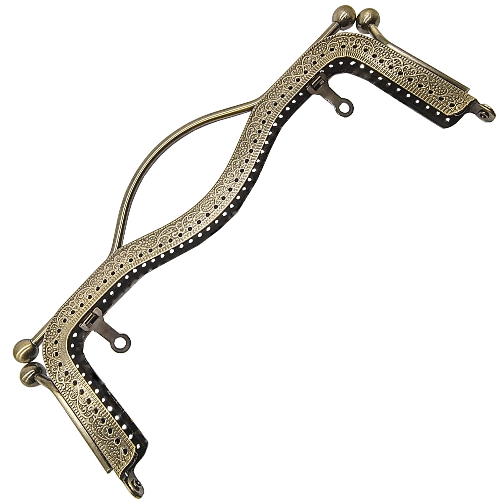 7.87 Inch Metal Purse Clasp Frame - DIY Bag Kiss Lock for Handbag, Wallet & Craft Making (Bronze) | Perfect for Sewing Projects, Leatherworking & Vintage Style Accessories