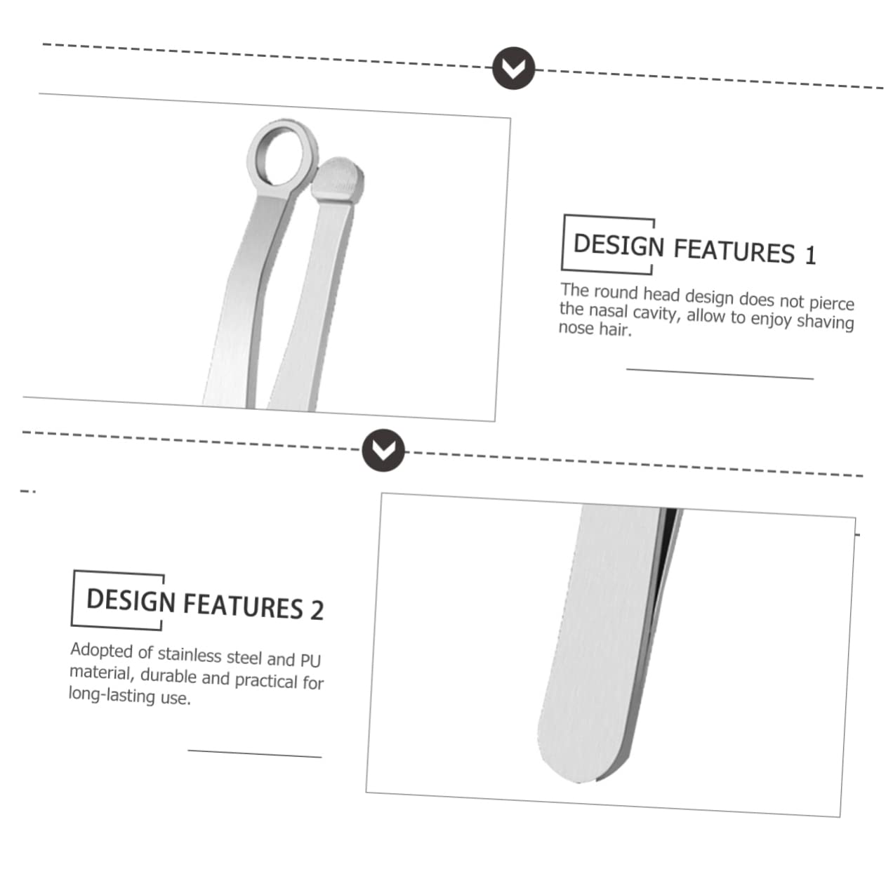 Stainless Steel Nose Hair & Eyebrow Trimmer Set - Round Head Facial Hair Clipper, Beard & Nose Hair Remover for Men & Women - Perfect for Grooming, Travel & Personal Care