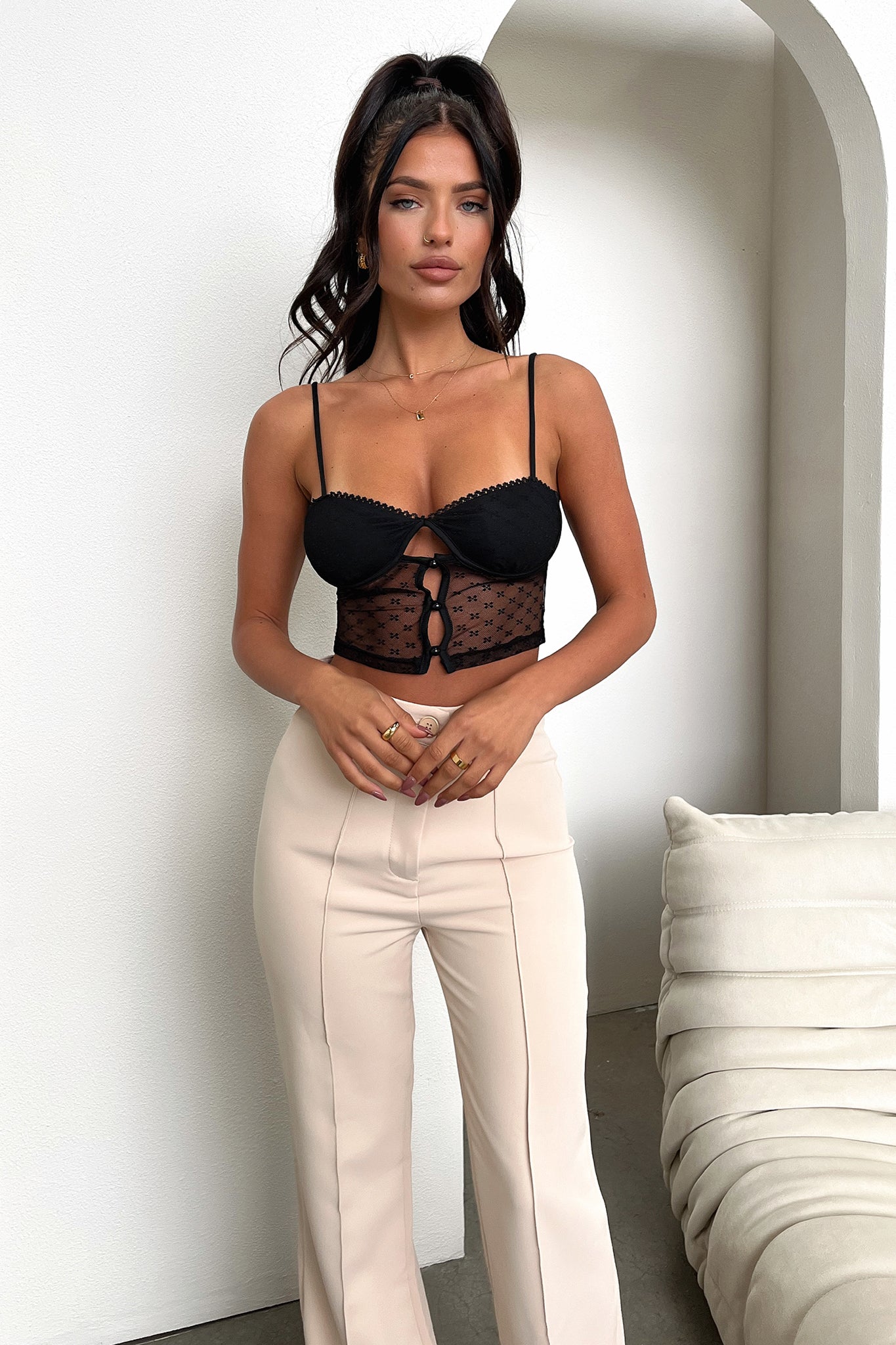 Kacey Crop Top for Women - Black Slim Fit Short Sleeve Shirt for Casual Wear & Summer Outfits