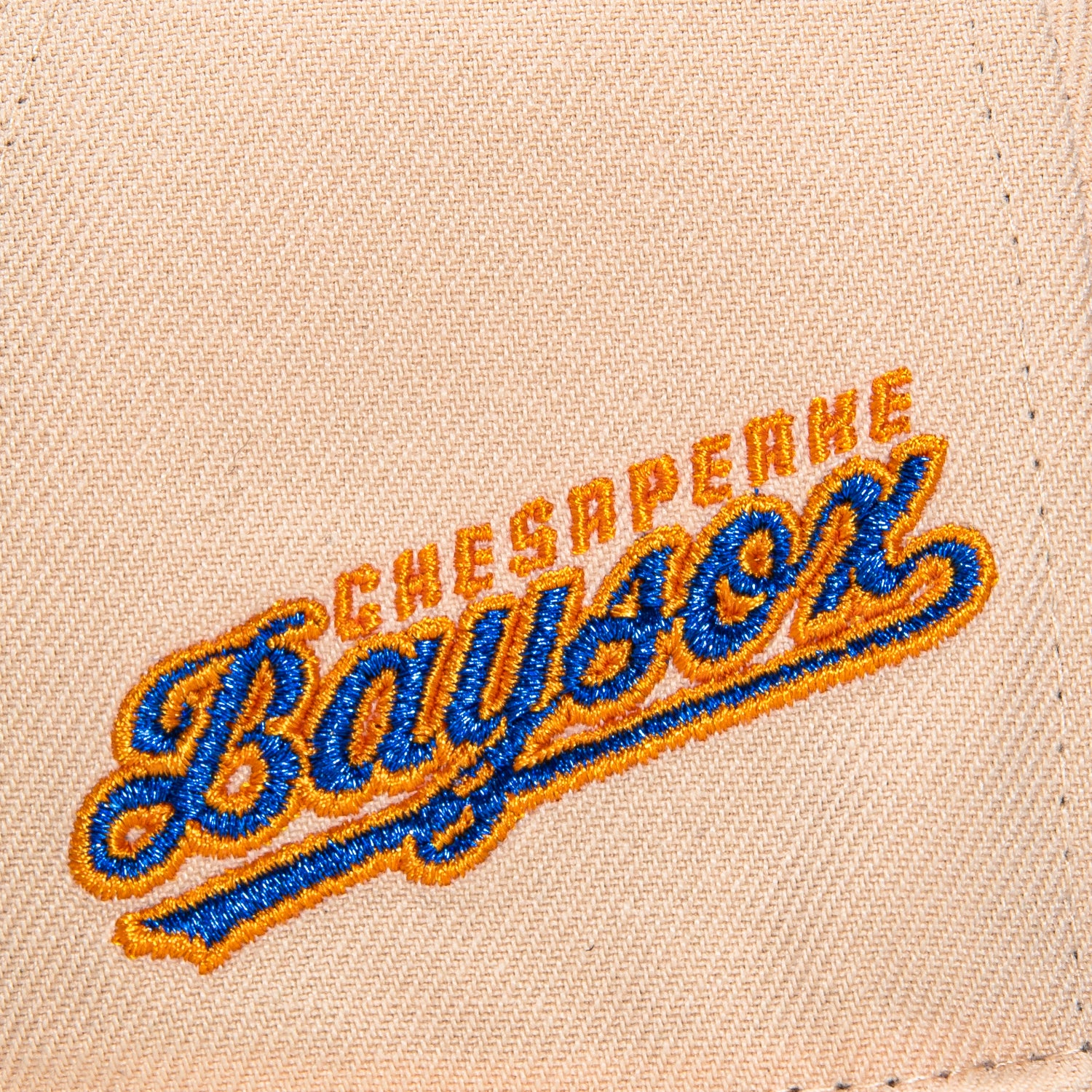 New Era 59Fifty Bowie Baysox Baseball Cap with Chesapeake Baysox Patch - Peach & Light Blue Snapback Hat for Baseball Fans & Sports Enthusiasts