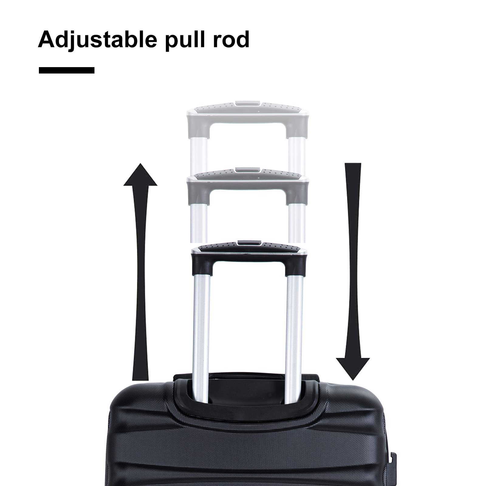 3-Piece Expandable ABS Lightweight Luggage Set with Spinner Wheels, TSA Lock & Dual Hooks - 20