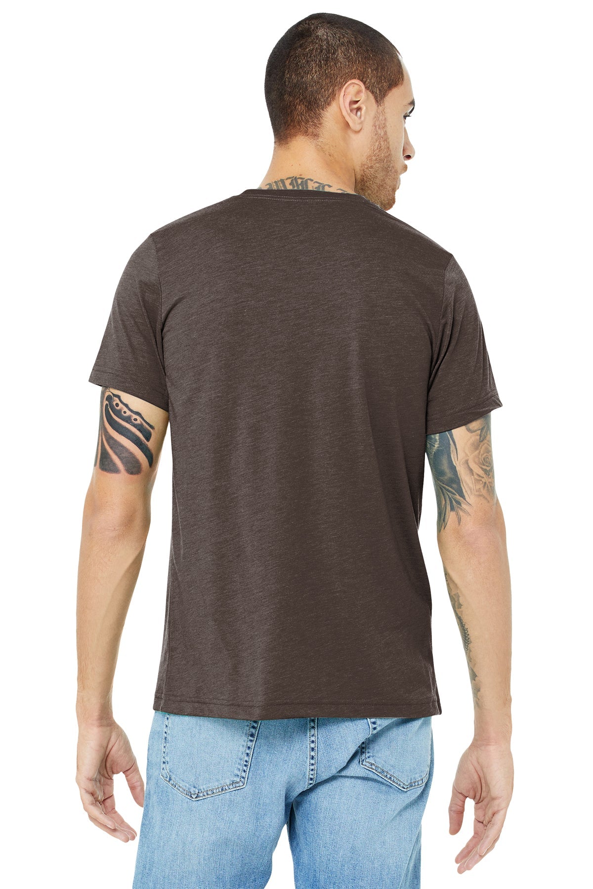 Bella Canvas Unisex Triblend T-Shirt - Soft Comfortable Crew Neck Tee for Men & Women - Perfect for Casual Wear, Gym, and Everyday Outfits (Brown)