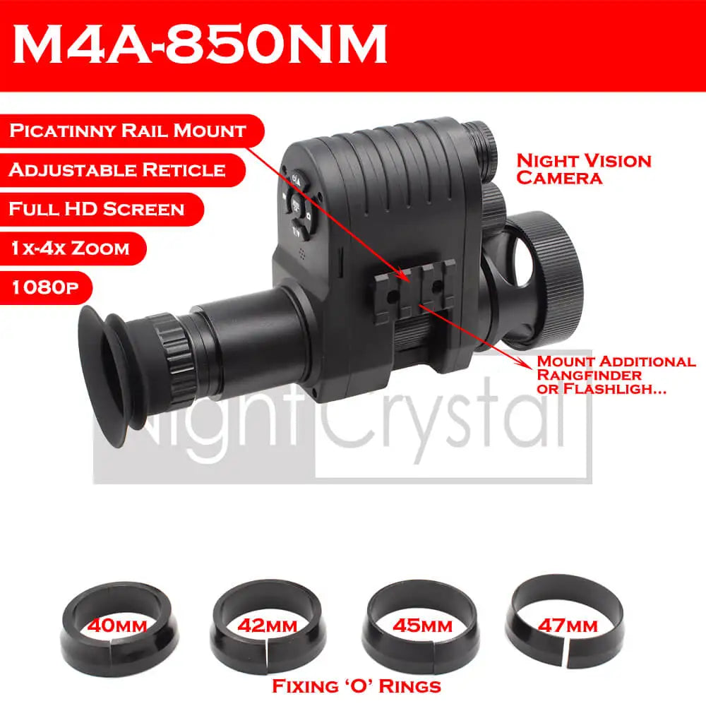 Best Hunting Night Vision Goggles with 850nm Rifle Thermal Scope - Clip-On Monocular Digital Camera for Red Dot Sight & Laser IR - Perfect for Night Hunting, Wildlife Observation & Tactical Missions