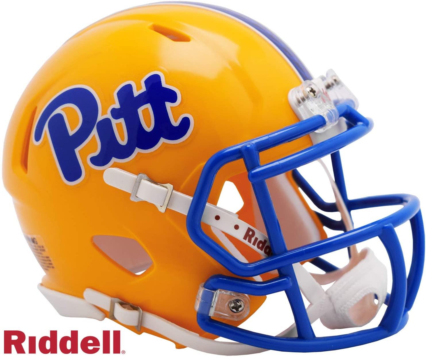 Pittsburgh Panthers College Football Collectible Riddell Mini Helmet with Display Case - NCAA Memorabilia for Fans & Collectors - Perfect for Game Room, Man Cave, or Sports Themed Decor