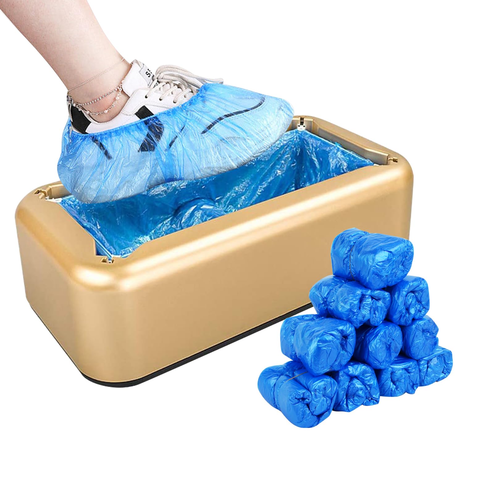 Automatic Shoe Cover Dispenser Machine with 100 Disposable Shoe Covers - Waterproof & Dustproof for Medical, Home, Office & Retail Use - Ideal for Hospitals, Clean Rooms & High-Traffic Areas
