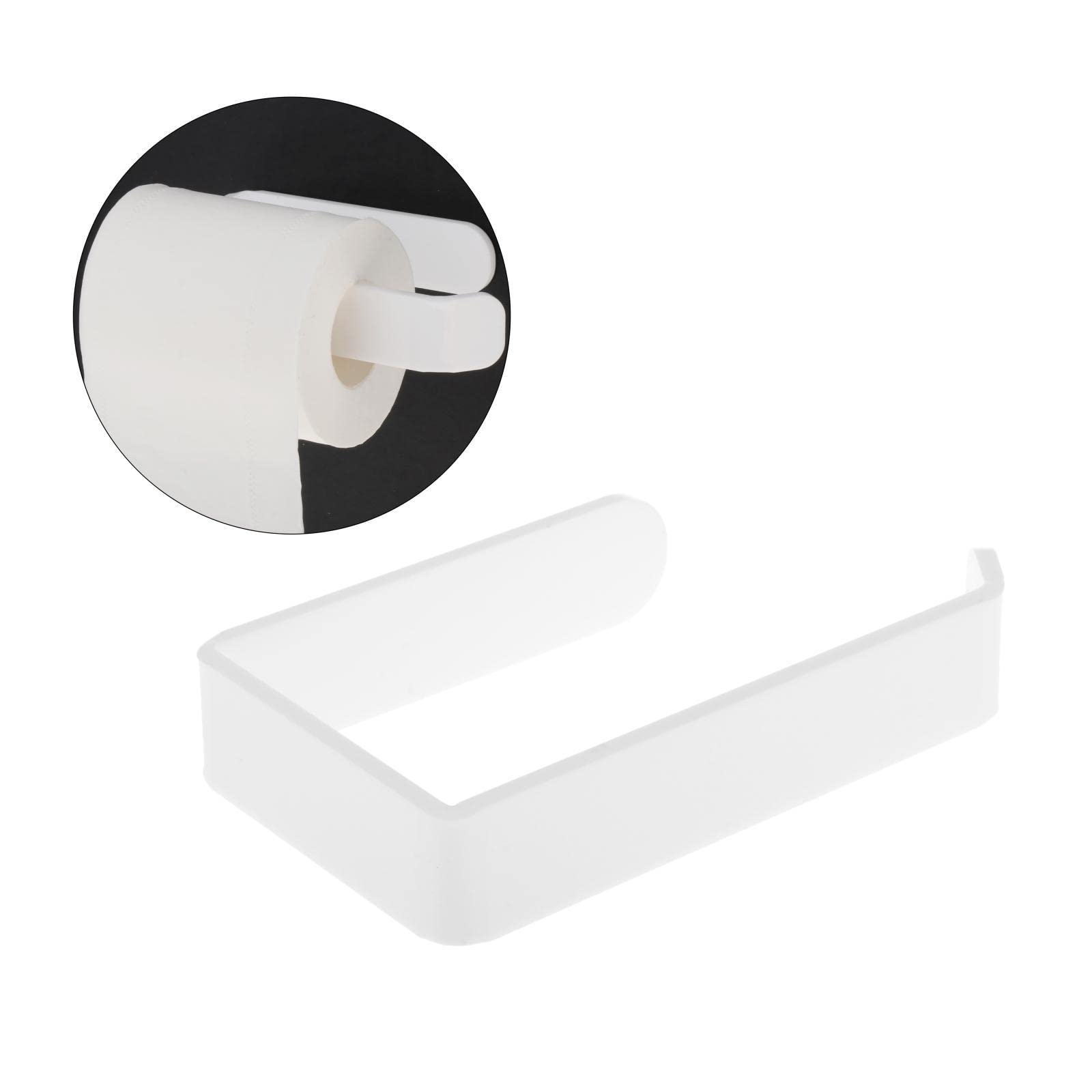 2-Pack No Drill Wall Mounted Toilet Paper Holder & Kitchen Roll Stand - Space Saving Bathroom & Kitchen Organizer for Home, Office, RV