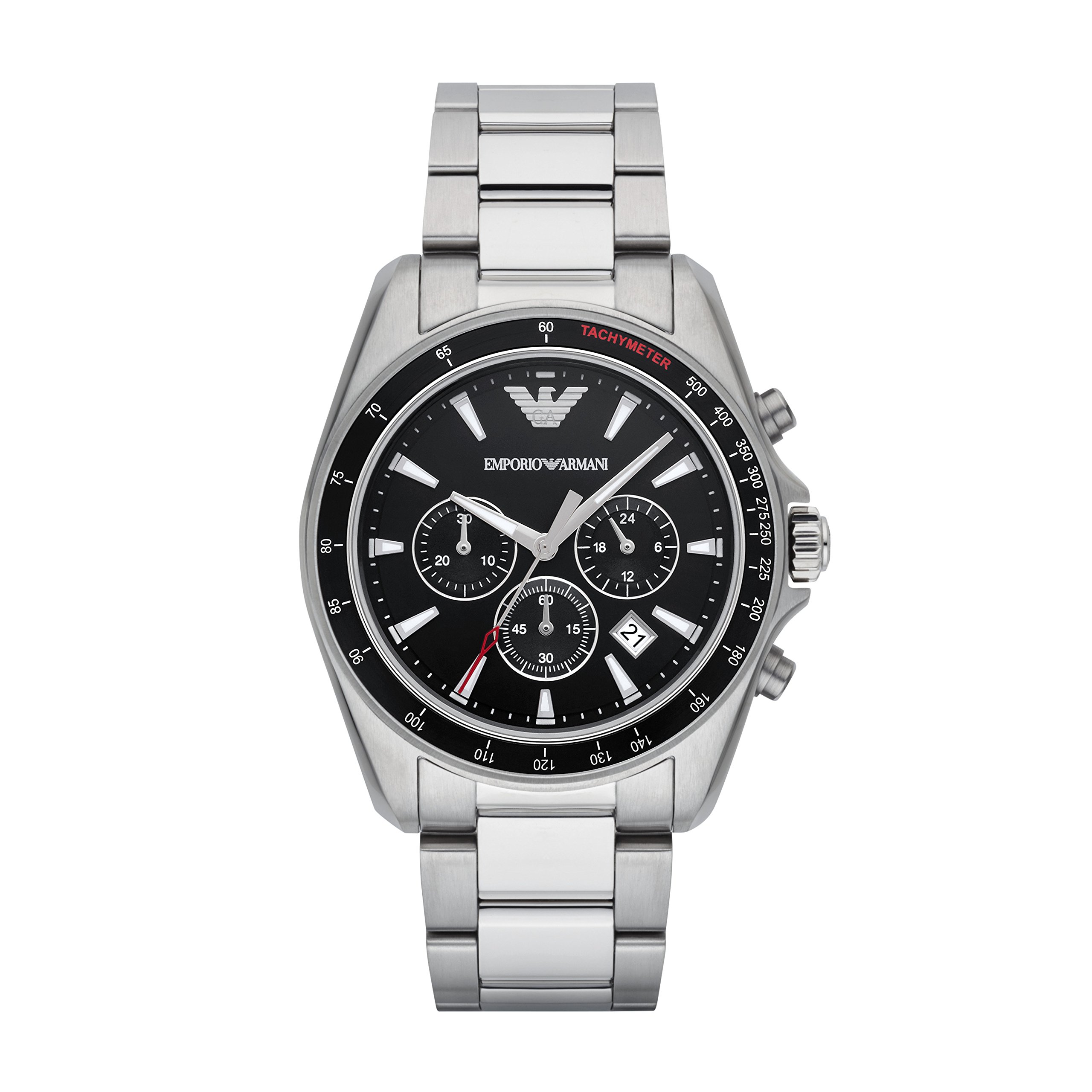 Emporio Armani AR6098 Men's Stainless Steel Watch - Waterproof Chronograph for Business, Casual & Formal Occasions