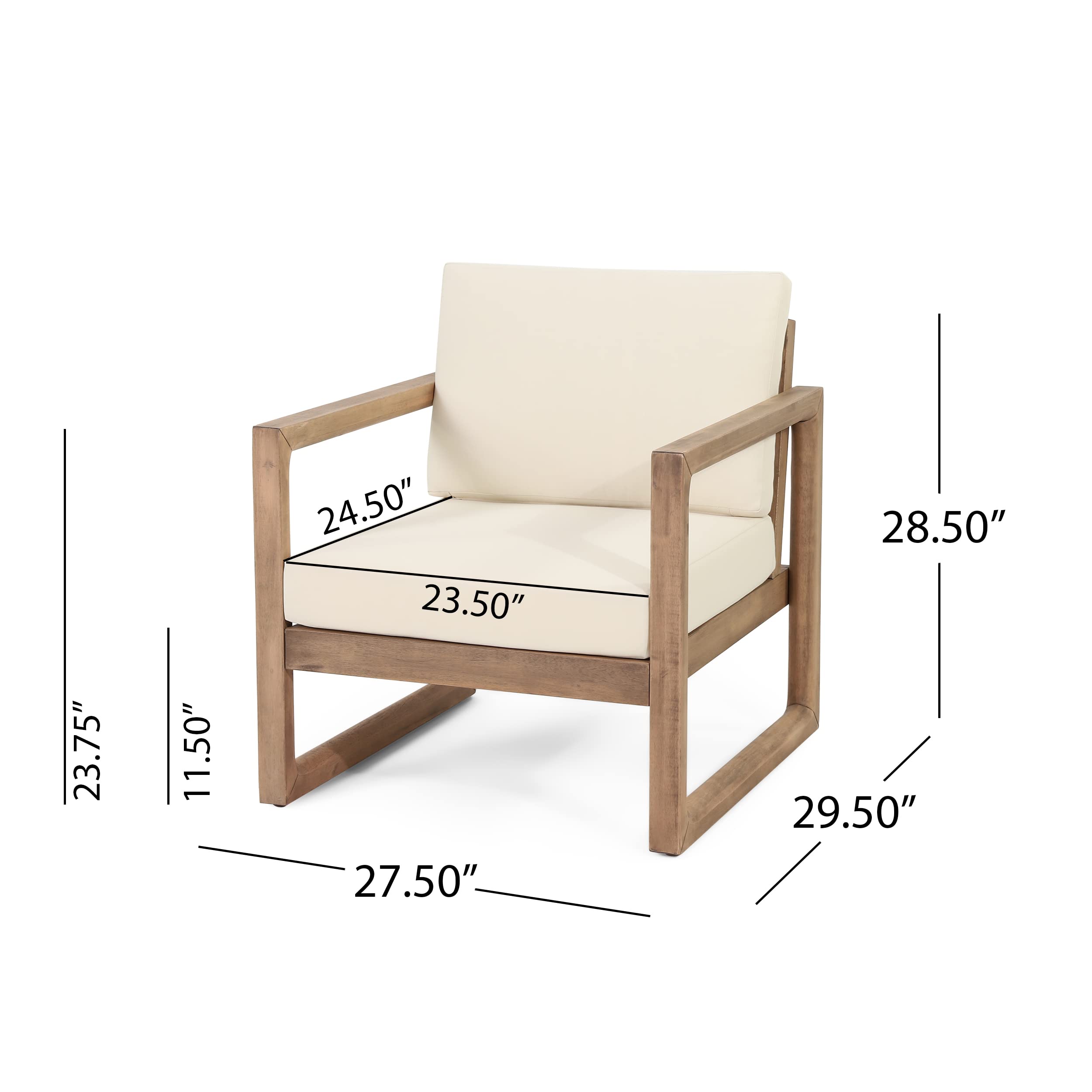 Christopher Knight Home Stefan Club Chair - Beige & Brown Wash Upholstered Accent Chair for Living Room, Lounge, or Office