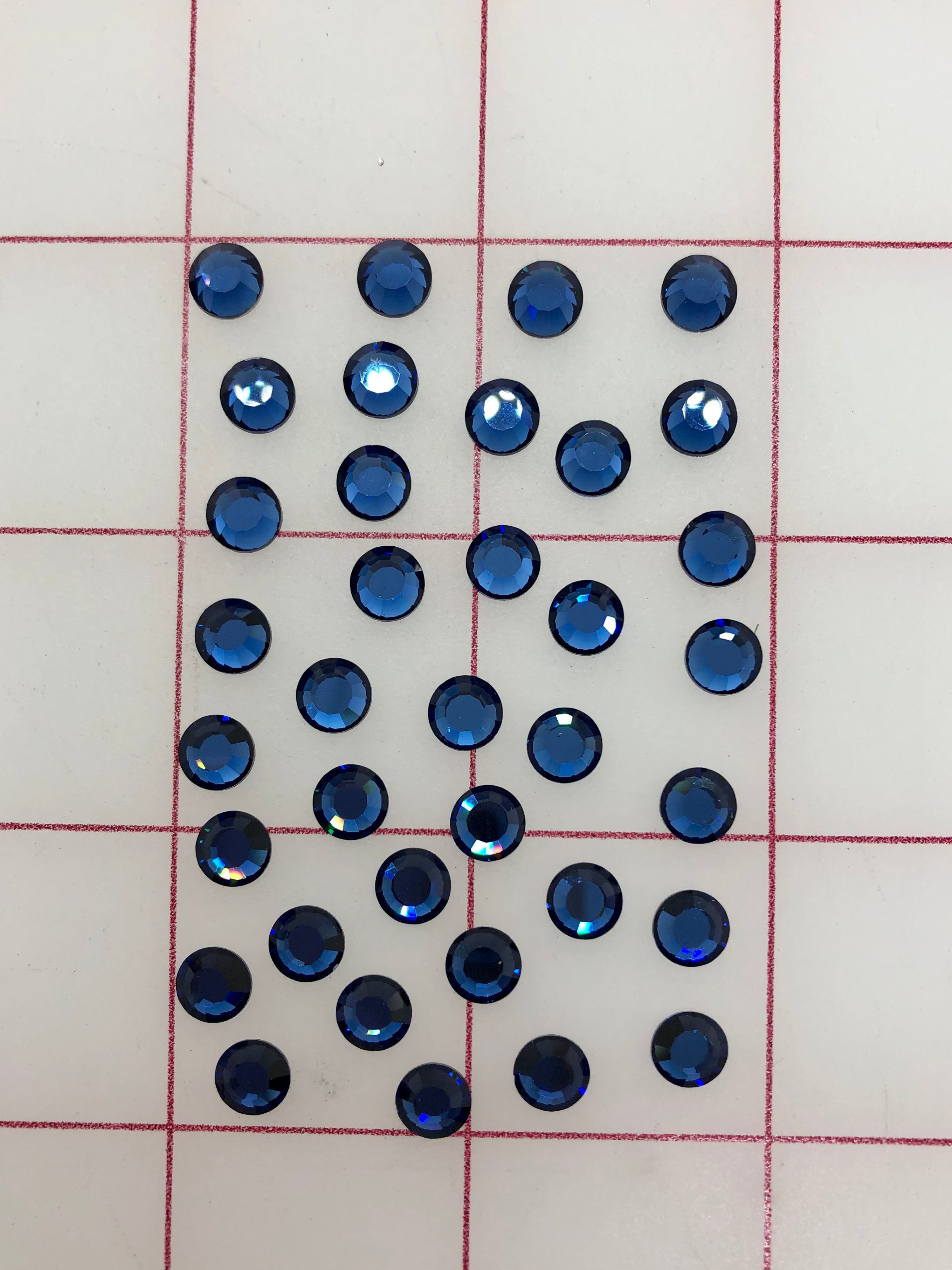 30ss Flat Back Swarovski Dark Sapphire Rhinestones - 36 Pack for DIY Jewelry, Nail Art, and Clothing Embellishment