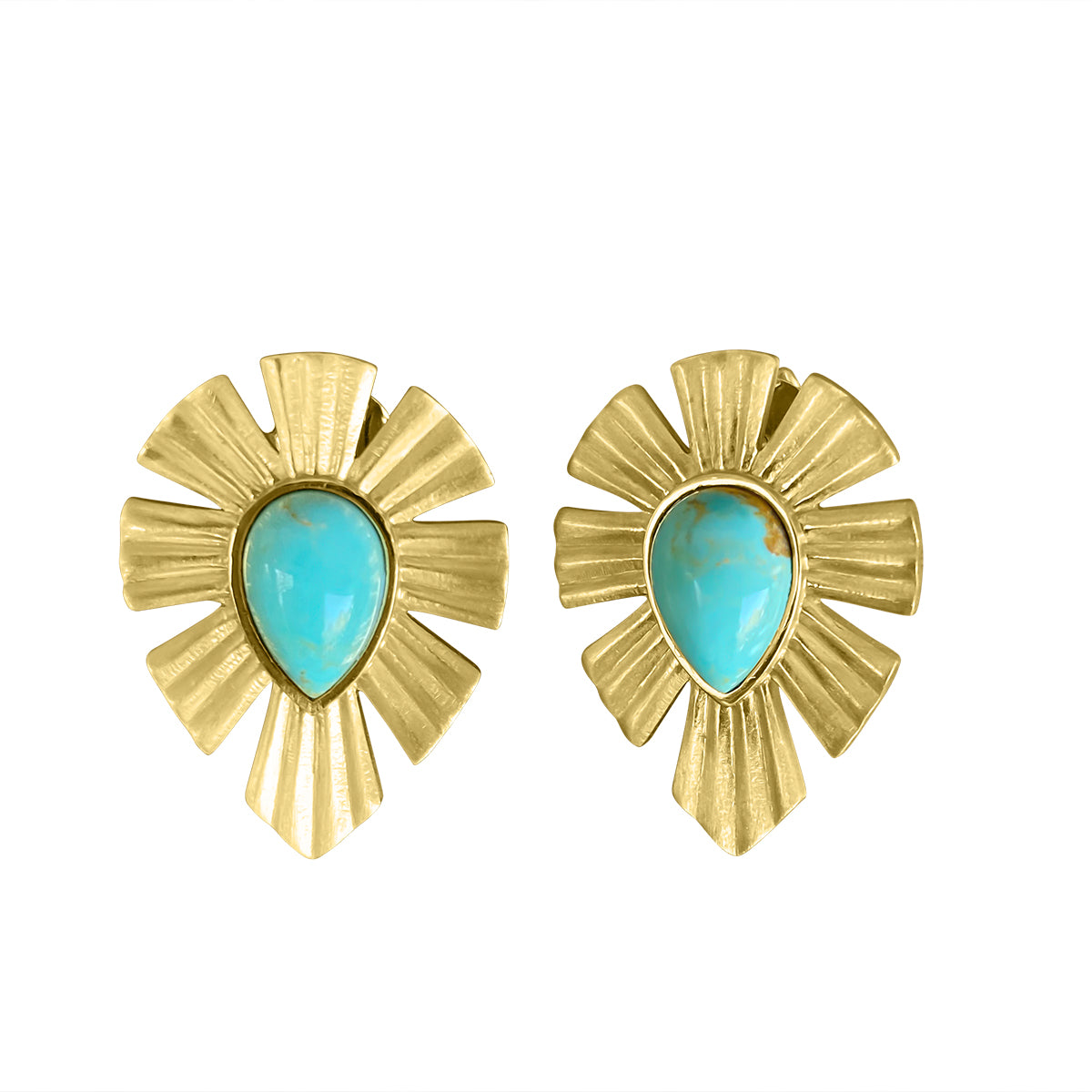 Turquoise Gold Stud Earrings for Women - Bold & Elegant Jewelry for Everyday Wear & Special Occasions