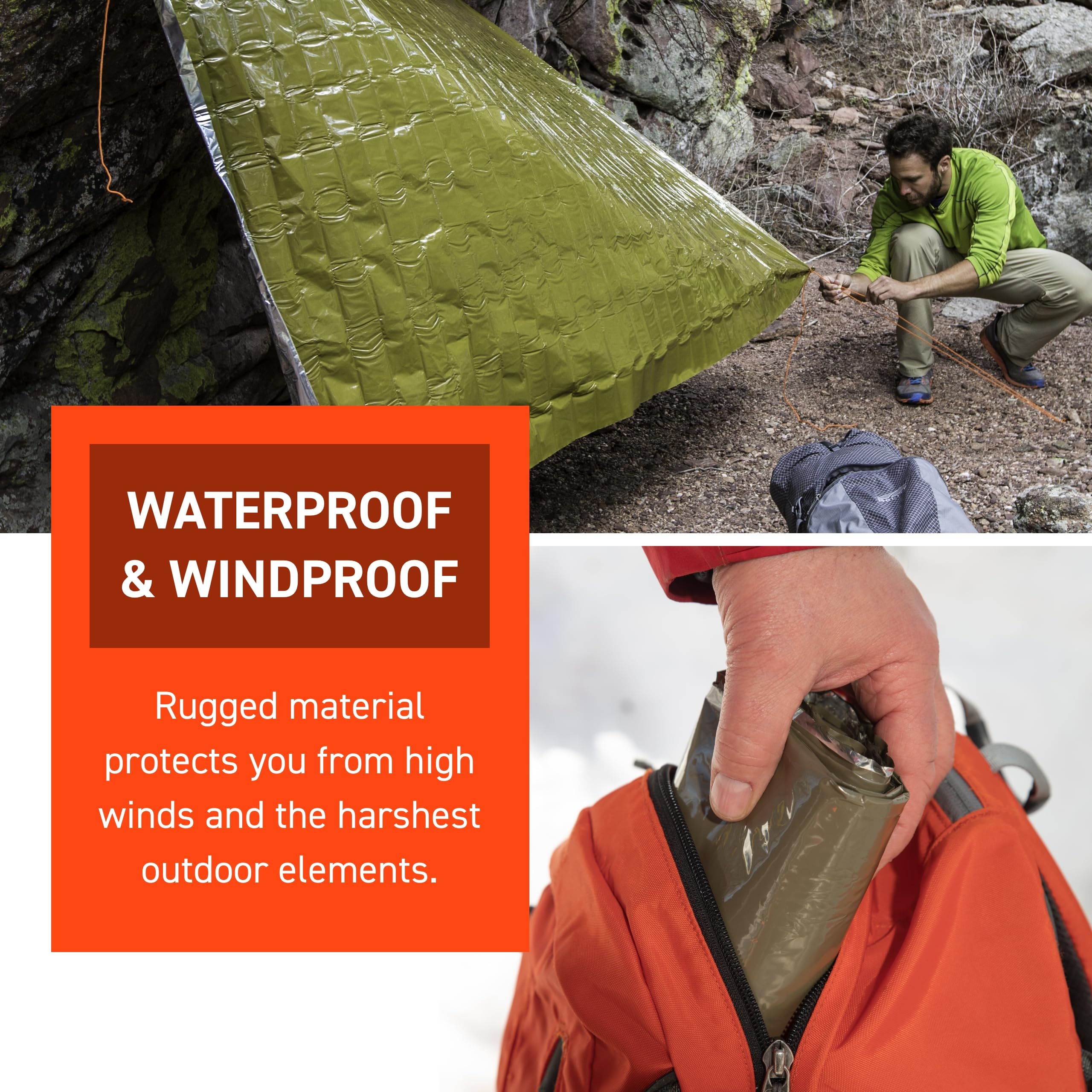 S.O.L. Heavy Duty Emergency Survival Blanket - 90% Heat Reflective for Outdoor Camping, Hiking & First Aid Kits - Perfect for Wilderness Survival & Emergency Preparedness