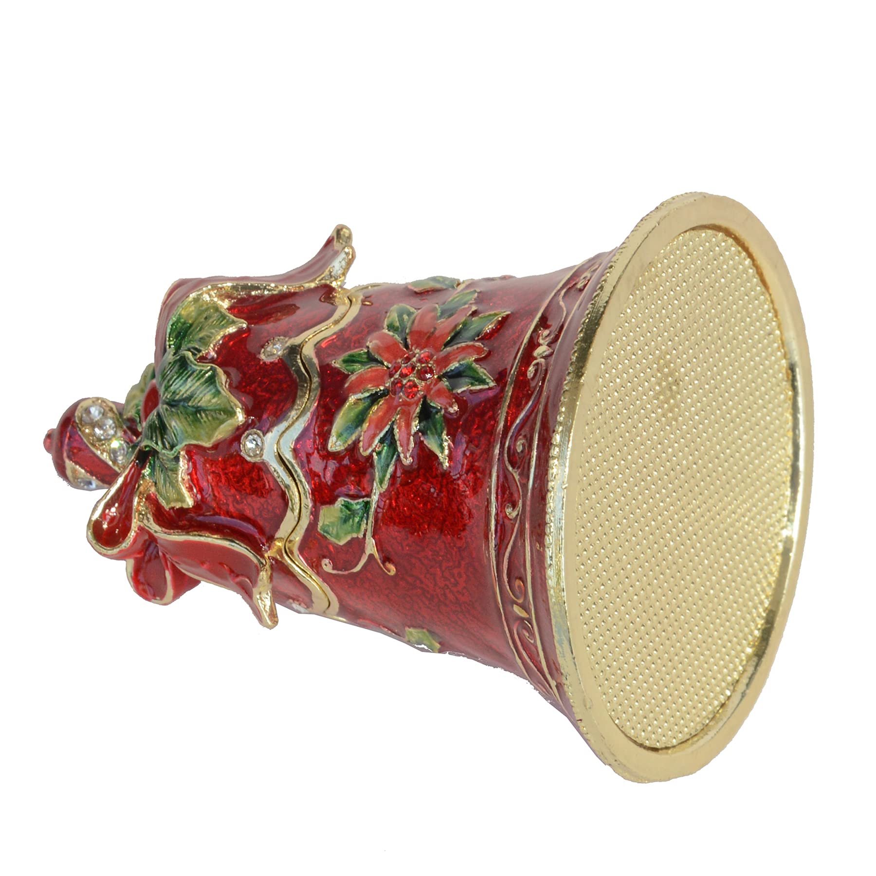 Hand Painted Christmas Ornament Trinket Box - Decorative Jewelry Storage with Hinged Lid, Ring & Earring Holder - Holiday Collectible Figurine for Home Decor, Gift Giving & Christmas Tree Decoration