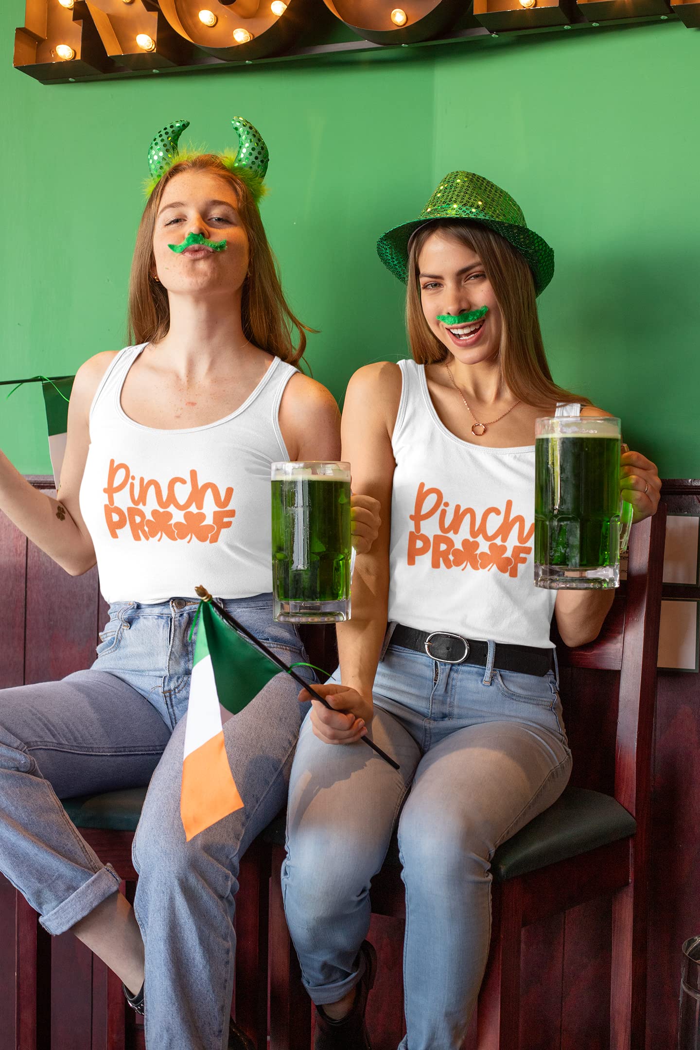 St. Patrick's Day Pinch Proof Iron On Decal - Shamrock T-Shirt Heat Transfer Patch (Black Glitter) for DIY Apparel & Costume Design | Perfect for Party Outfits, Festival Wear & Themed Events