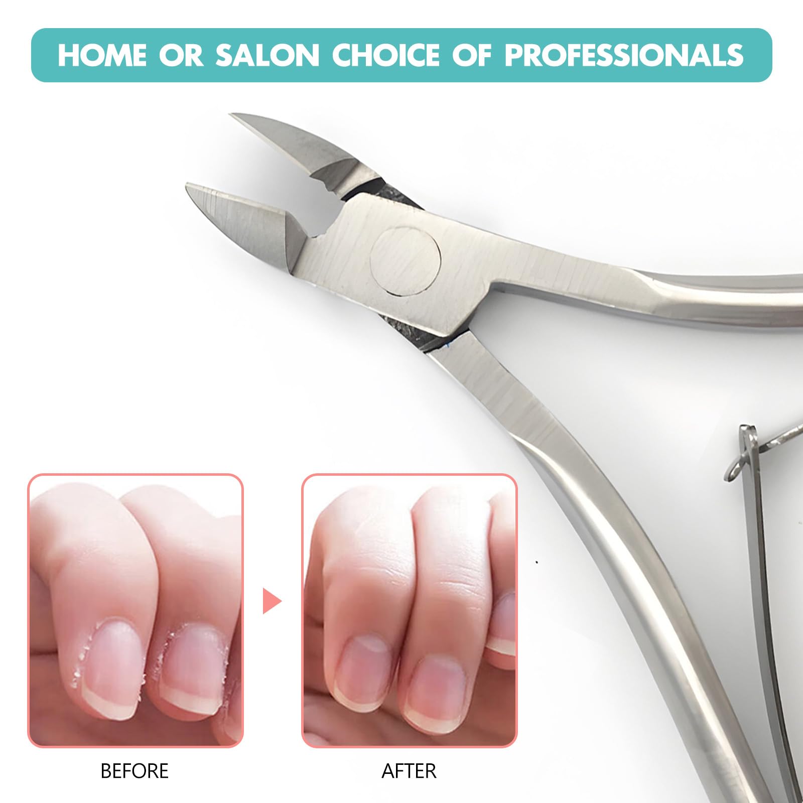 Professional Stainless Steel Cuticle Trimmer & Nippers - 2 Pack Double Spring Cuticle Clippers for Manicure & Pedicure - Fingernails & Toenails Care Tools (Silver) | Perfect for Home Nail Care & Salon Professional Use