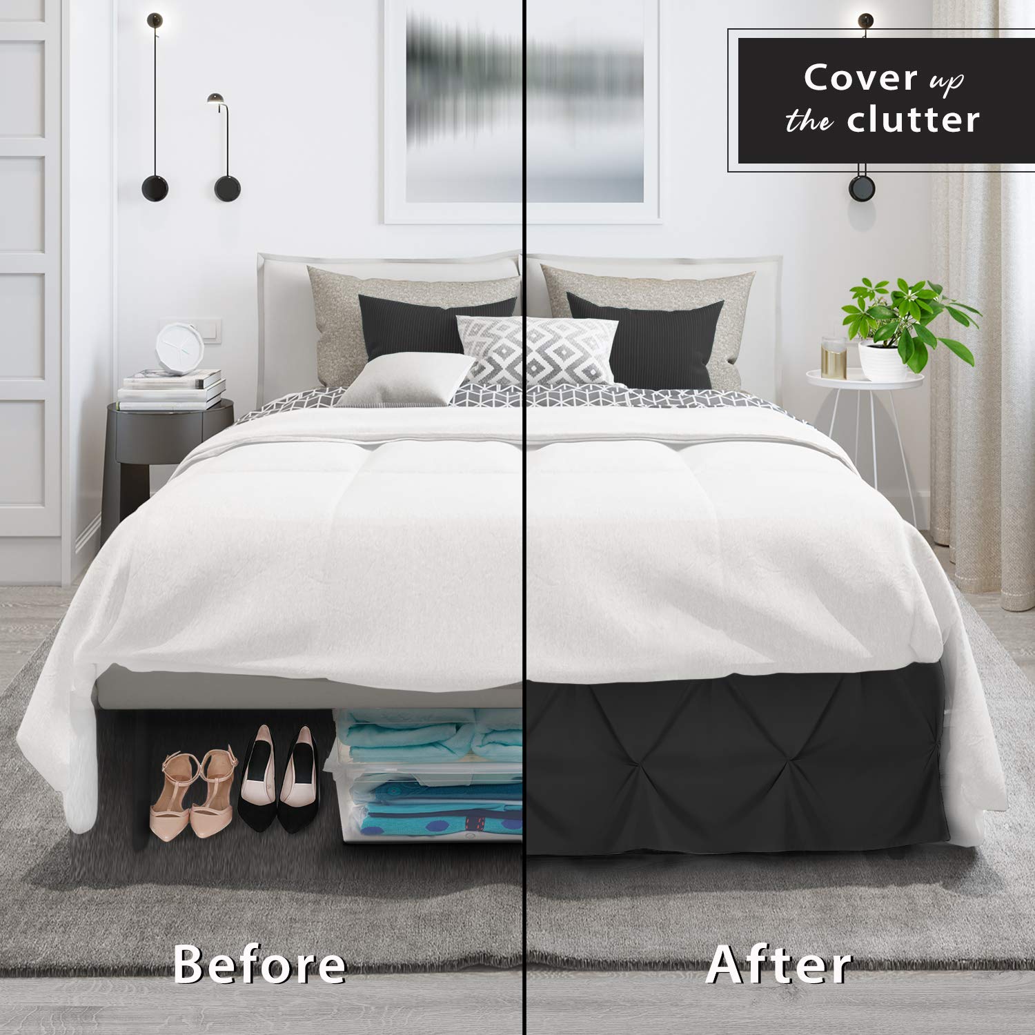 Premium Black Full Size Bed Skirt - 14