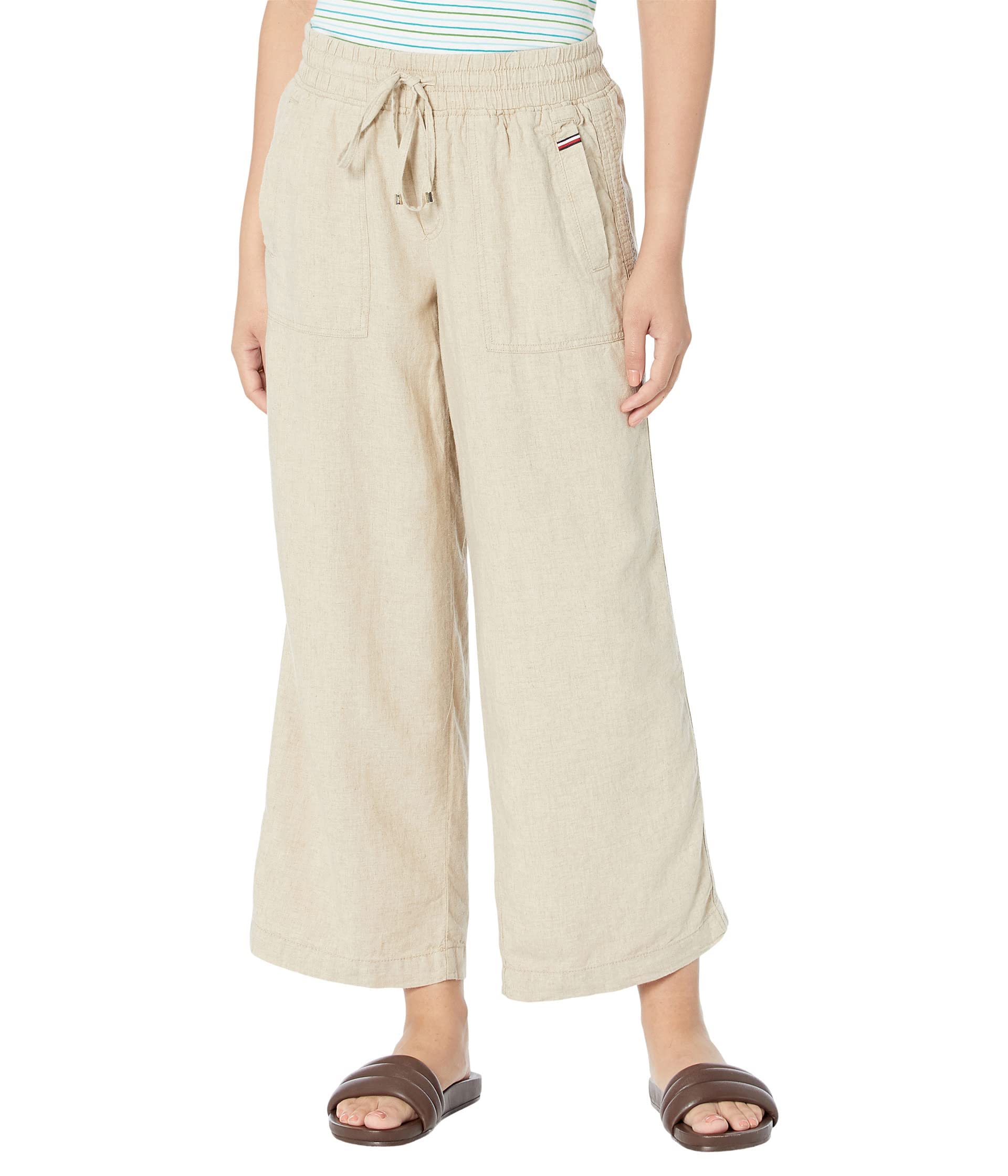 Tommy Hilfiger Men's Linen Pants - Lightweight Breathable Summer Casual Trousers for Travel & Beach Vacations