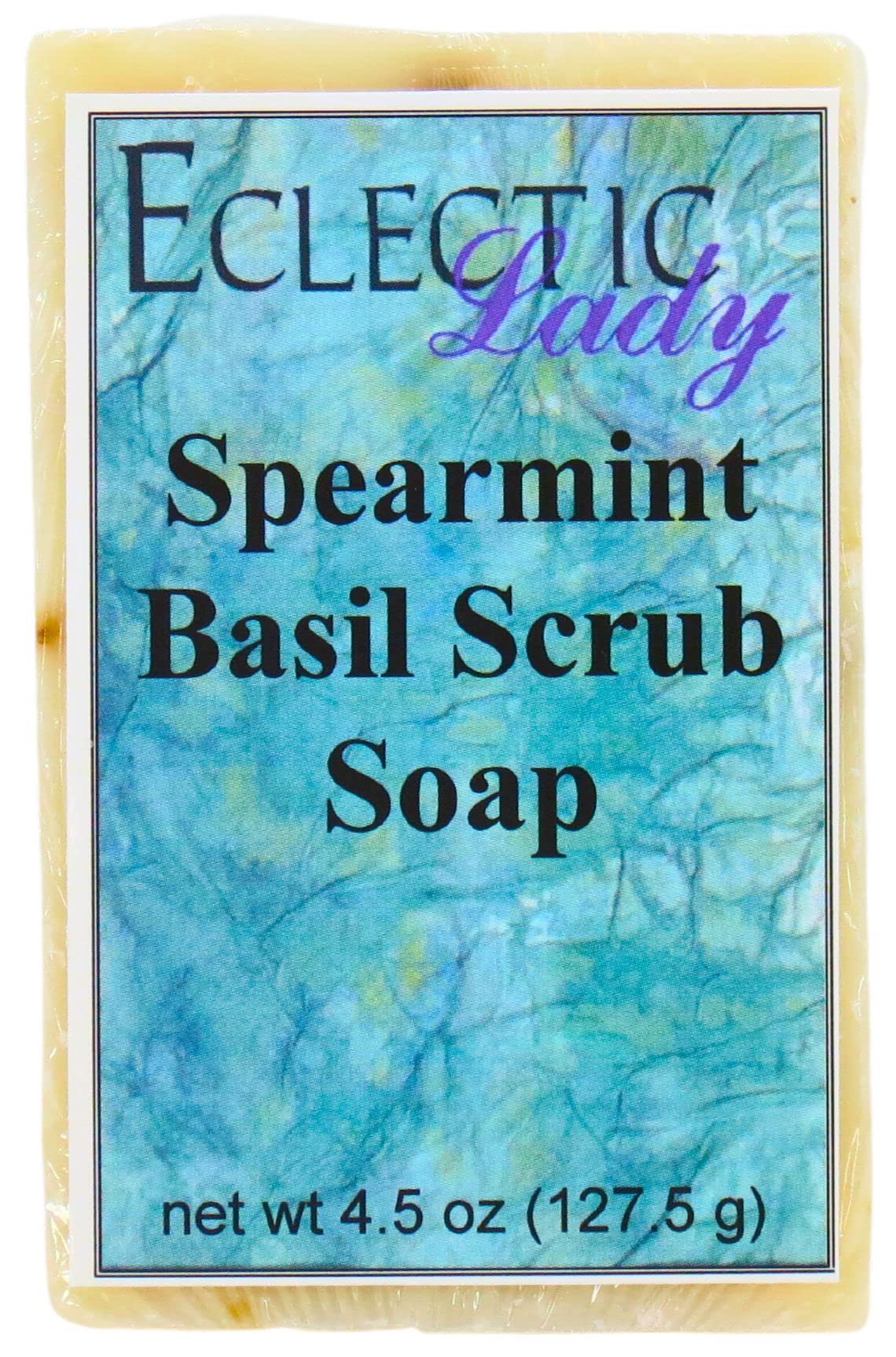 Eclectic Lady Spearmint Basil Scrub Soap Bar - 4.5 oz Natural Exfoliating Cleanser for Face & Body - Perfect for Spa Day, Gift Sets & Relaxing Bath Time