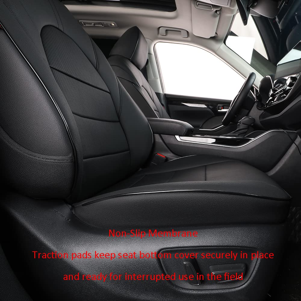 Premium Custom Fit Leather Car Seat Covers for GMC Yukon SLE/SLT/AT4 (2015-2023) - Black | Waterproof & Anti-Slip Protection | Perfect for Road Trips, Daily Commute & Off-Road Adventures