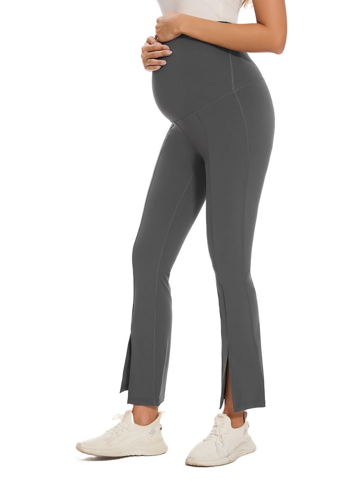 Liu & Qu Maternity Flare Leggings - Over The Belly Bootcut Pregnancy Yoga Pants for Workout, Soft & Stretchy Comfort - Perfect for Prenatal Exercise, Yoga, and Everyday Wear
