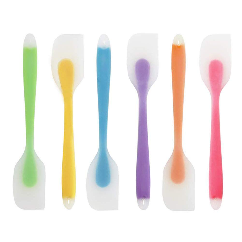 Premium Silicone Spatula Set - 6-Piece Heat-Resistant Baking Utensils with Seamless Design for Cake Decorating, Cookie Dough Mixing & Non-Stick Cooking (Large, Mixed Colors) - Ideal for Home Bakers & Professional Chefs