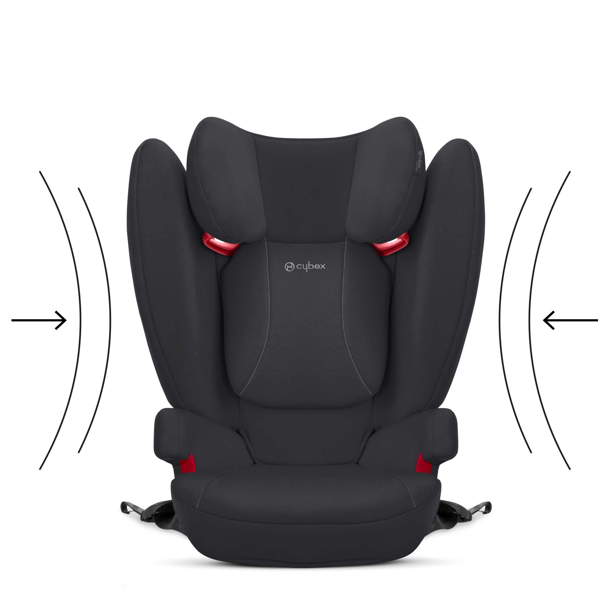 Cybex Solution B-Fix High Back Booster Car Seat for Kids 40-100 lbs - Lightweight, LATCH System, Side-Impact Protection, Adjustable Headrest - Comfortable & Secure Design in Volcano Black - Perfect for School Drop-offs, Road Trips & Everyday Safety