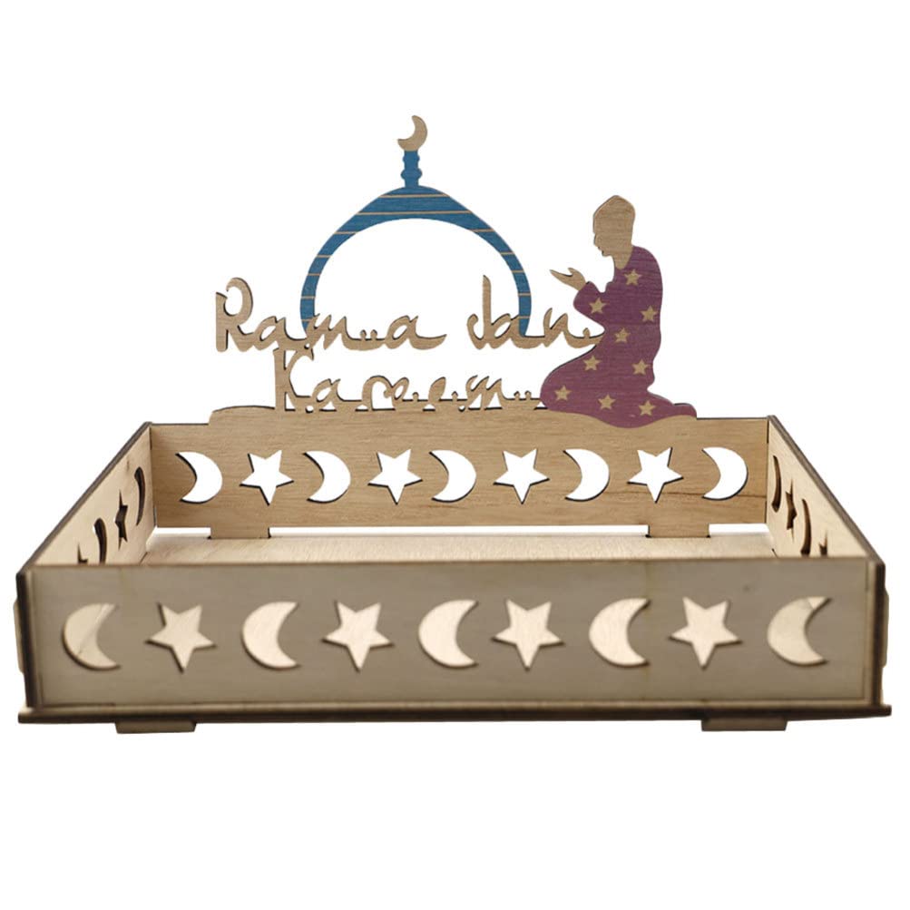 PRETYZOOM Ramadan Themed Food Serving Tray - Decorative Dessert Platter for Eid Celebration, Home Decor, Party Snack Display - Perfect for Iftar Gatherings & Holiday Table Setting