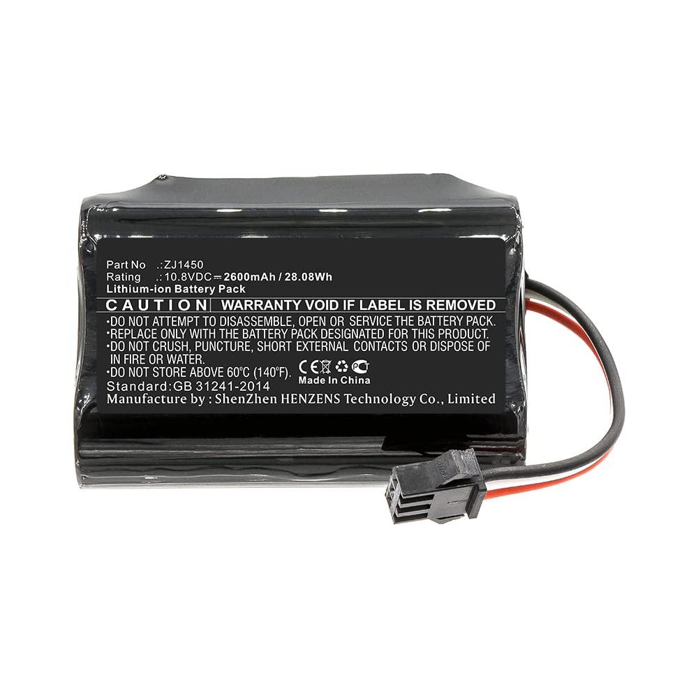 Synergy Digital Vacuum Cleaner Battery - 10.8V 2600mAh Li-ion Replacement for Ecovacs D36E, DA60-Darfon & ZJ1450 - Ultra High Capacity Vacuum Battery for Powerful Cleaning Performance - Perfect for Home, Office and Pet Hair Cleaning