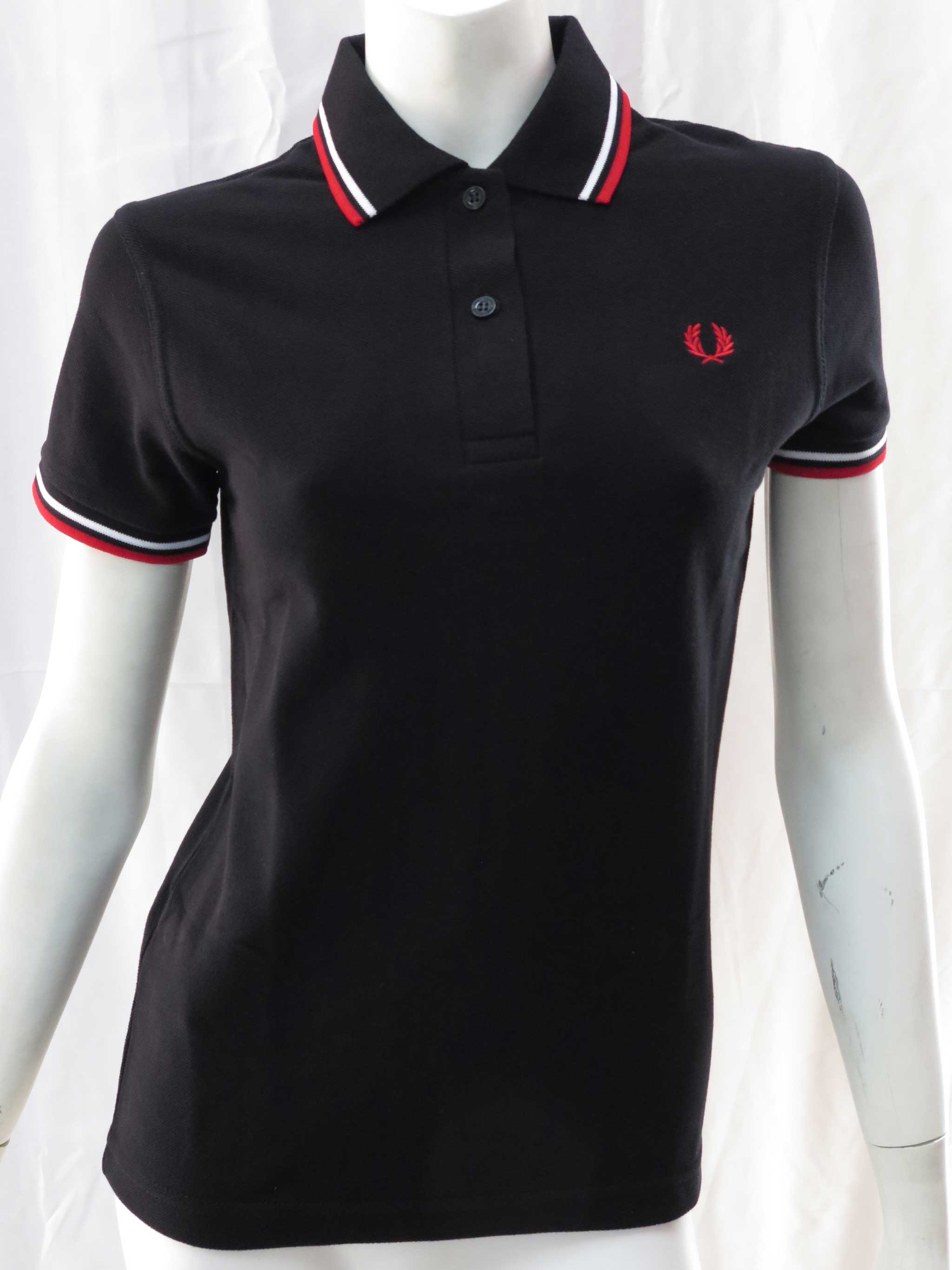 Authentic Fred Perry Women's Shirt - Made in England | Classic Black, White & Red Colors | Perfect for Casual Wear, Office & Social Events