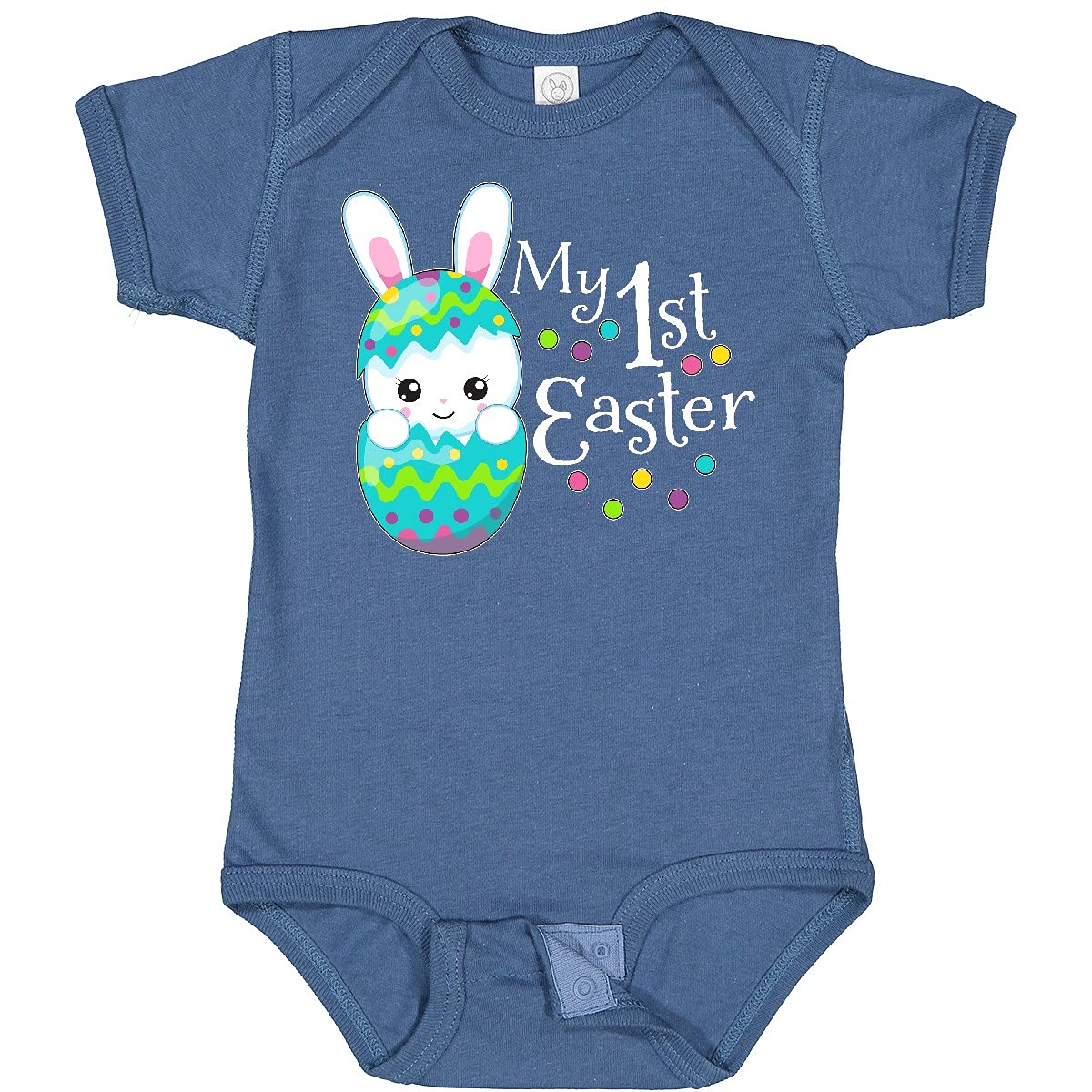 Inktastic My First Easter - Bunny in an Egg Baby Bodysuit | Cute Easter Outfit for Newborns & Infants | Perfect for Easter Photos, Family Gatherings & Holiday Celebrations