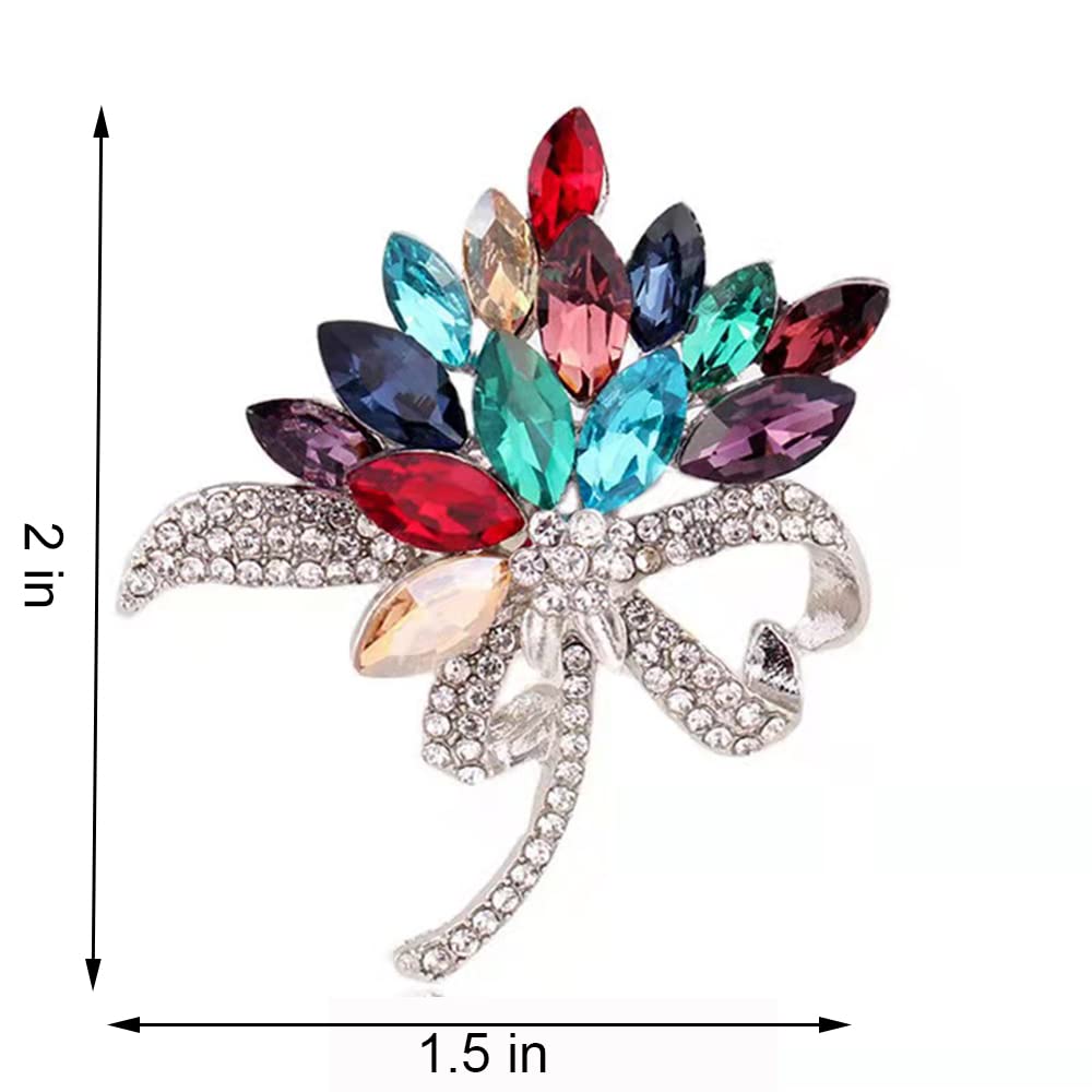 Elegant Floral Brooch for Women - Crystal Rhinestone Corsage Pin for Wedding, Bouquet & Special Occasions | YEFUNLIY Fashion Jewelry Accessory