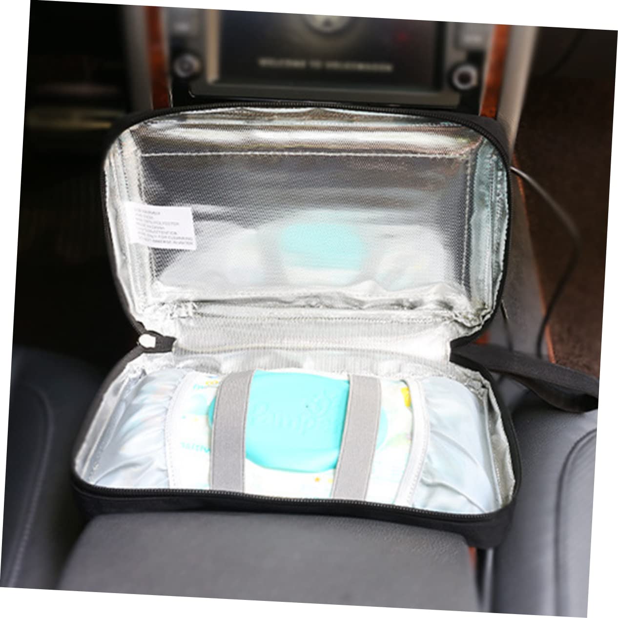 iBasenice 2-Pack Portable Baby Wipes Warmer - Black Polyester Heated Wipes Dispenser for Diaper Changes, On-the-Go & Travel Use