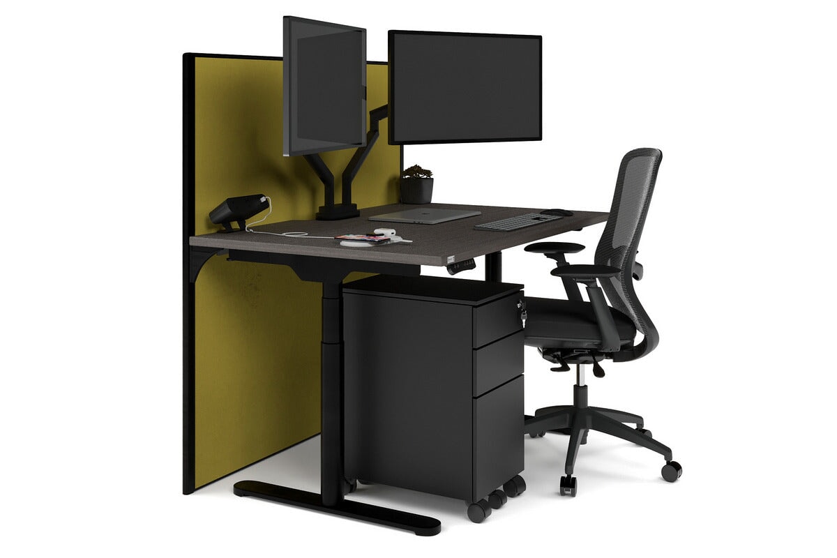 Flexi Premium Height Adjustable Single Workstation Desk - 1200L x 800W with Cable Management Scallop | Ergonomic Standing Desk for Home Office & Workspace
