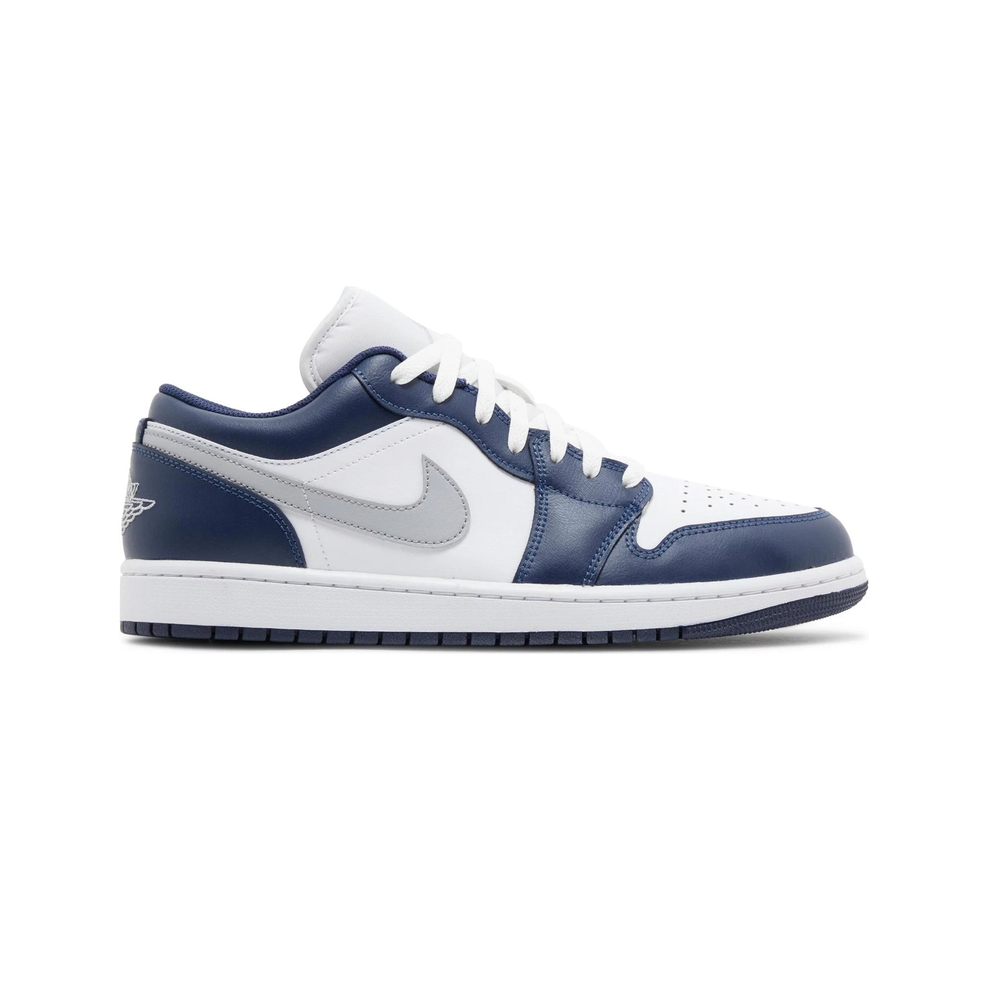 Air Jordan 1 Low 'Wolf Grey Midnight Navy' Sneakers (2024) - Men's Basketball Shoes for Casual Wear & Street Style