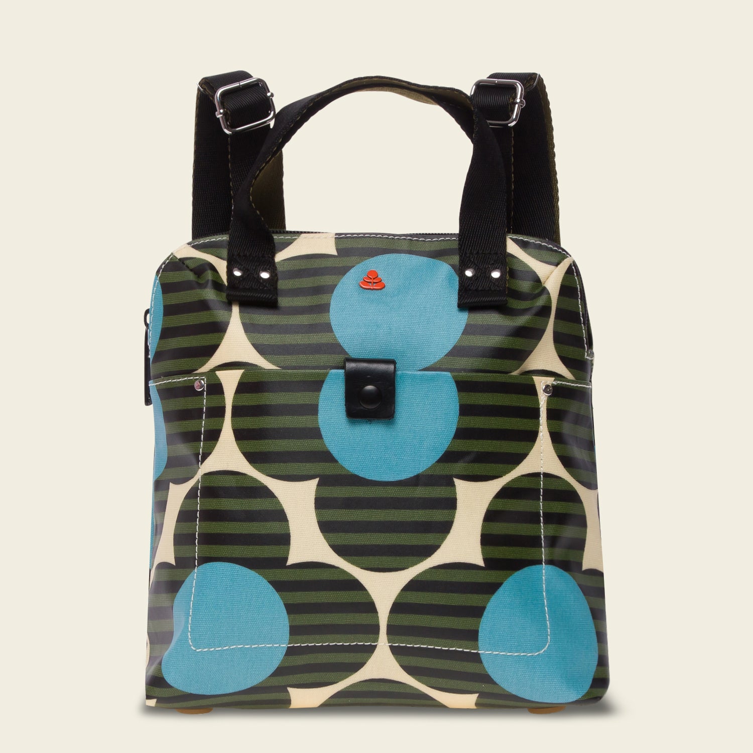 Buddy Small Backpack - Striped Floral Calypso Design | Lightweight Travel Daypack for School, Hiking & Everyday Use