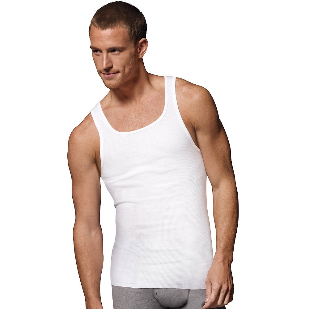 Hanes Men's 12-Pack White A-Shirt Undershirts - Tagless Comfort Fit Cotton Tank Tops for Layering, Gym & Casual Wear (Size M)