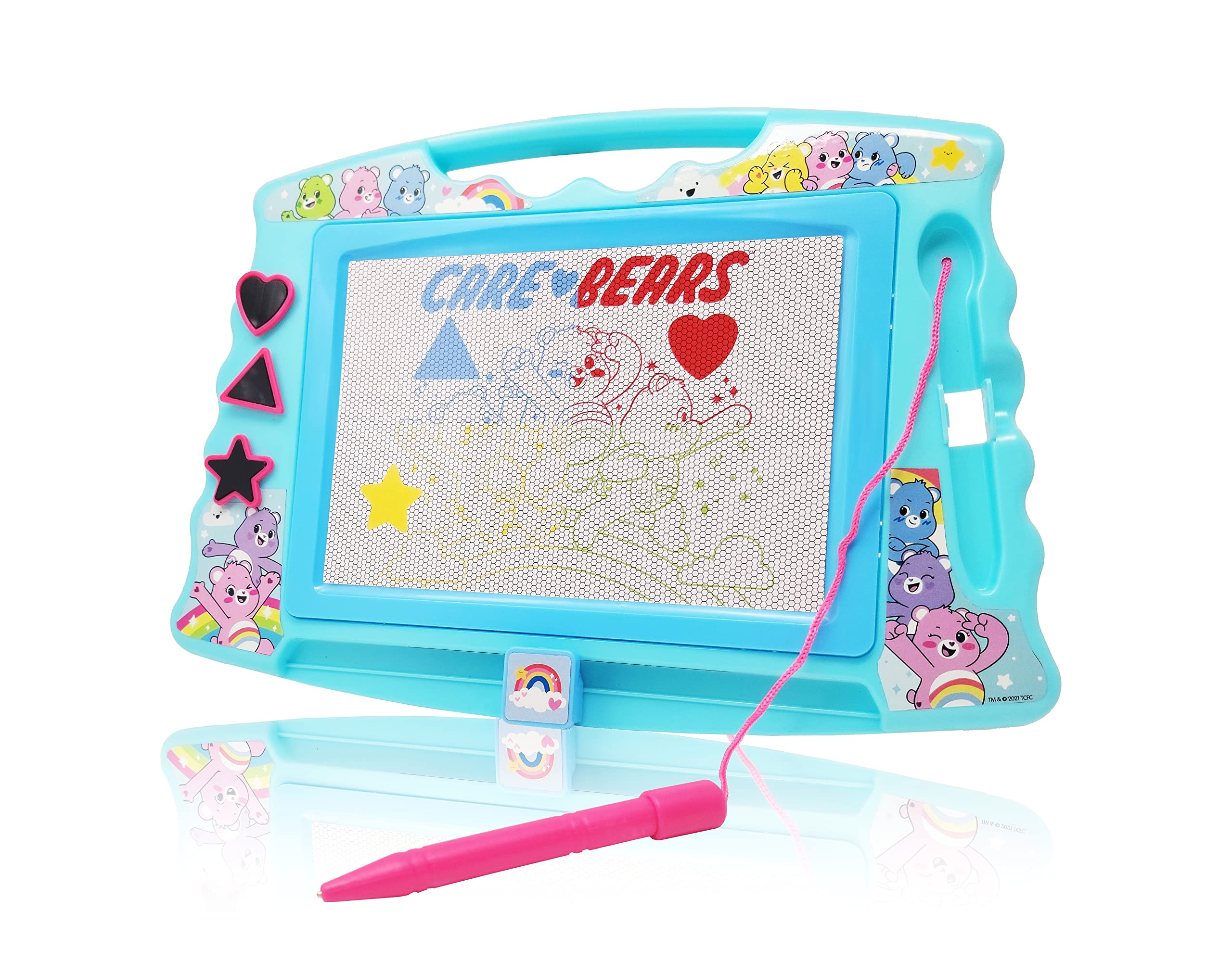 Care Bears Magnetic Drawing Board with Stylus & 3 Stamps - Fun Educational Toy for Toddlers & Kids (Baby Blue) - Perfect for Travel, Home Play & Preschool Learning Activities